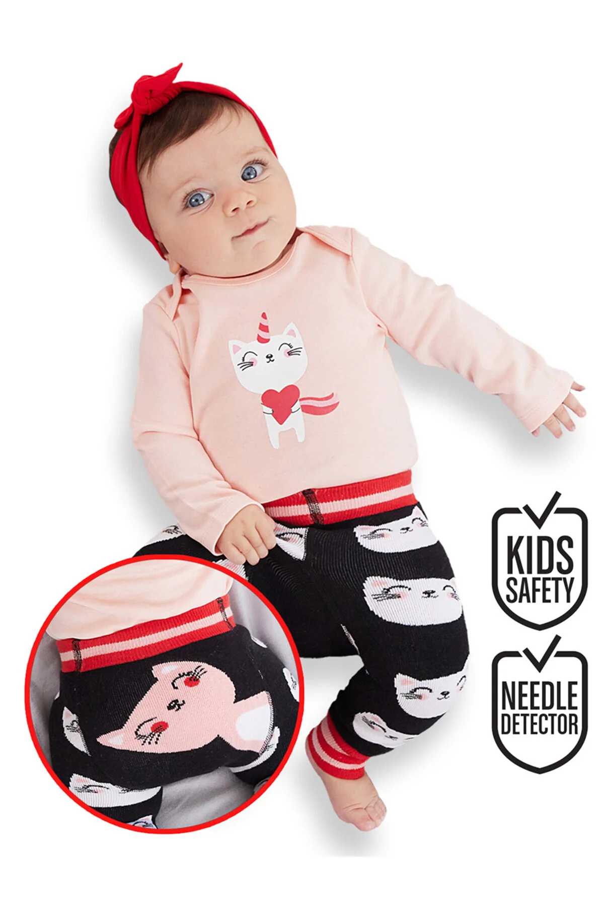ست نوزاد دخترانه و بچگانه لباس تنگ بدن پسر بچه گربه پانتولون Denokids