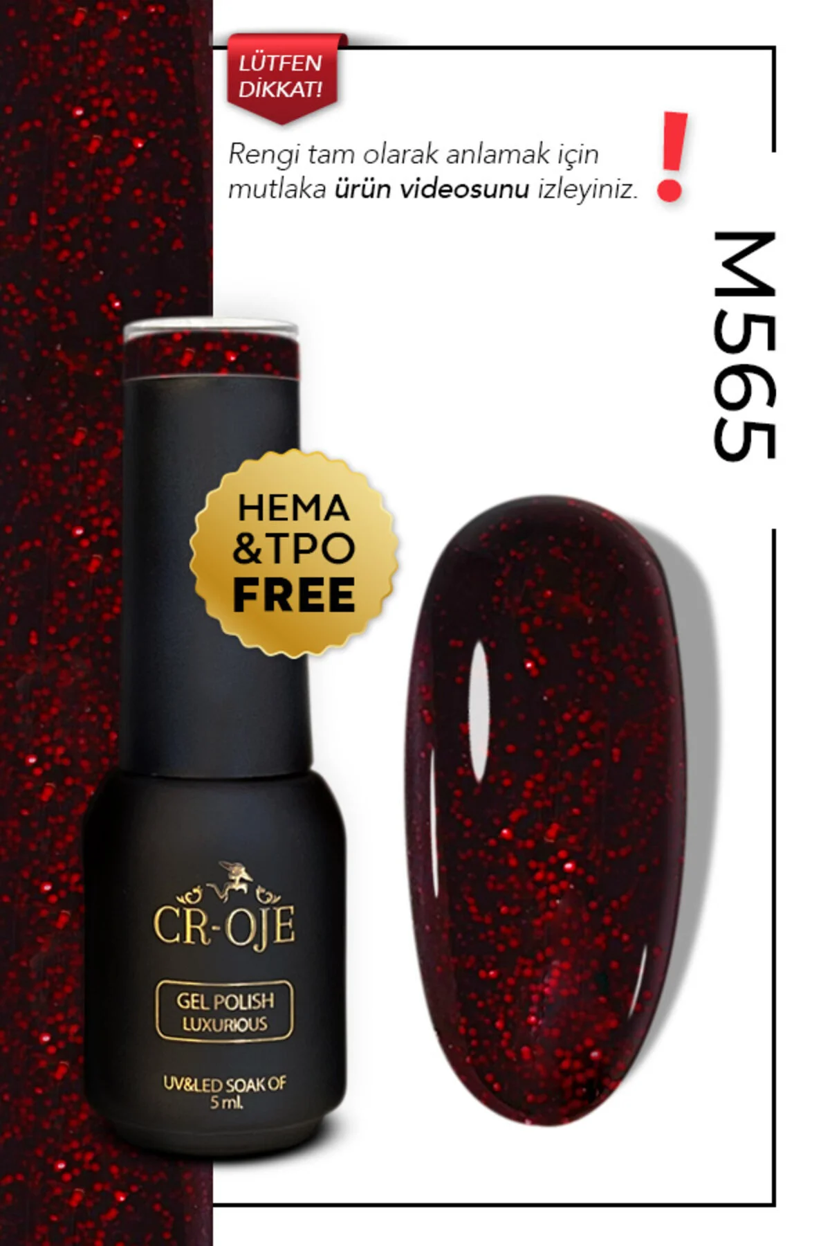 لاک ژل ماندگار رنگی چندرنگ مدل M565 حجم 5 میلی لیتر CROJE KALICI OJE