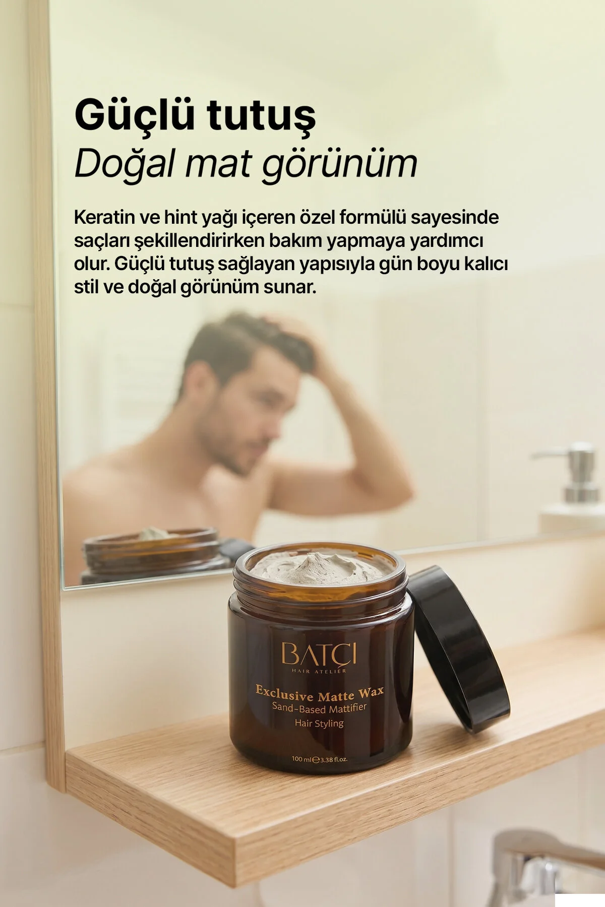 واکس حالت دهنده مات و قوی مو با ترکیب شن 100 میلی لیتر Batçı Hair Atelier
