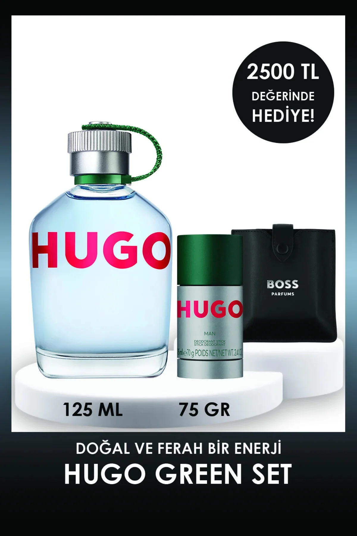 ست عطر مردانه MAN EDT 125 ML مردان + HUGO DEO STICK مجموعه هدیه کارت بازی Hugo Boss