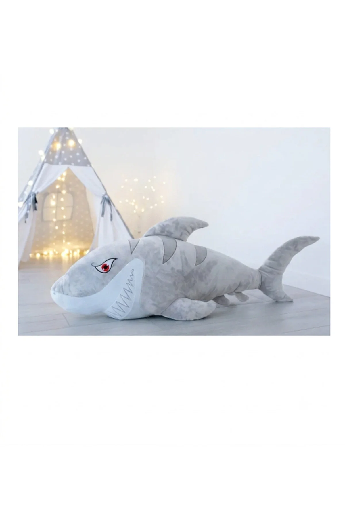 اسباب بازی های پشمی کوسه مخمل خواب دار 150 سانتی متری همبازی خوابیده GIANT PLUSH sfs elektrik