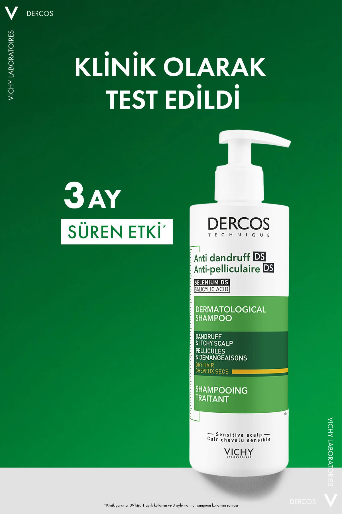 Vichy محصول مراقبت موثر از پوست سر خشک Dercos Bran 390 x 2