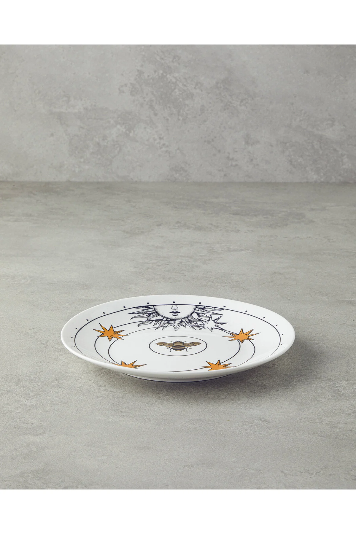 بشقاب PLATE NEW BONE CHINA CAKE 20 سانتی متر سیاه و سفید English Home