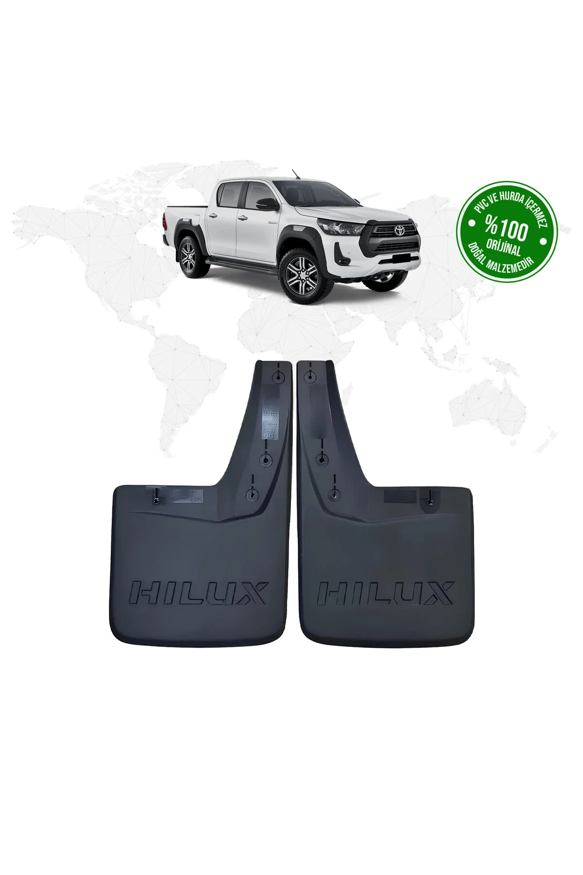 گل پخش کن خودرو تویوتا هایلوکس مدل 2015 و لپه های گلی 2 تکه عقب MUDDLE DUST COVER FA OTOMOTİV