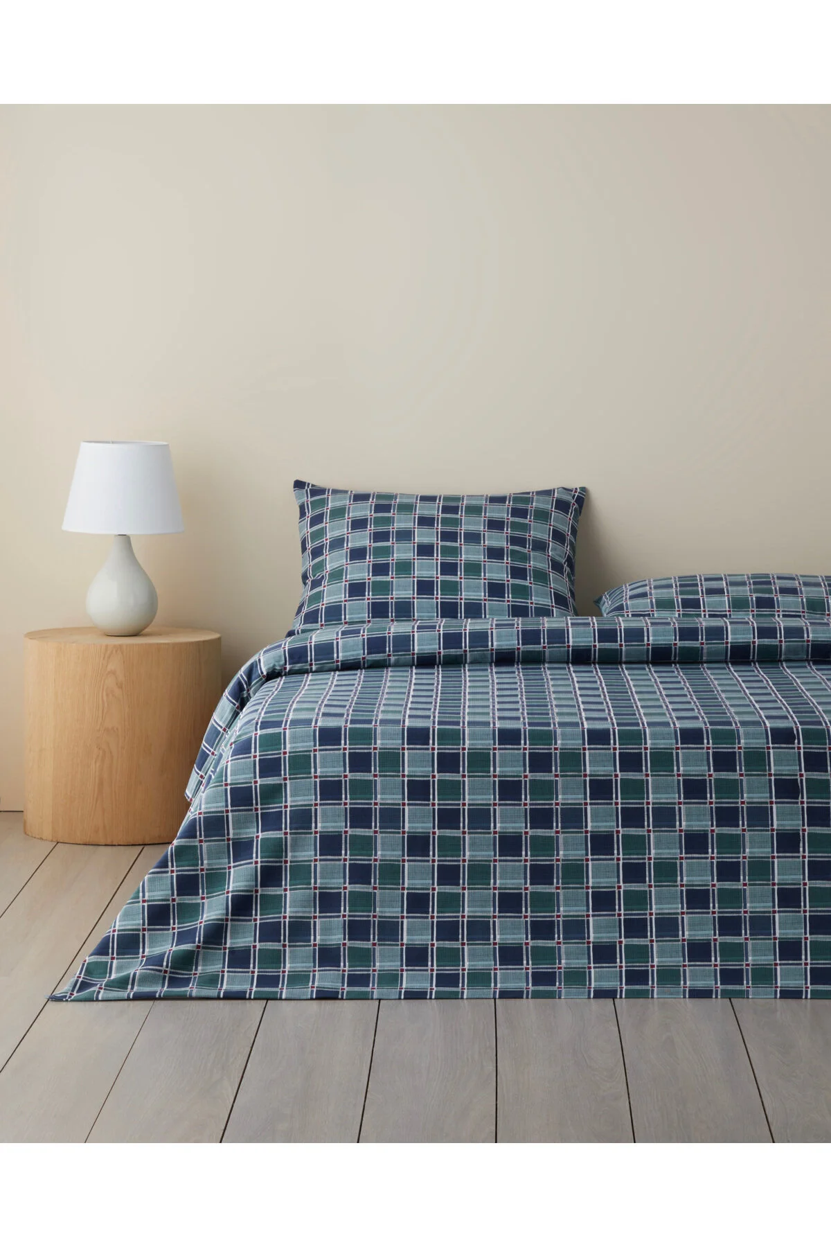 کاور لحاف دو نفره DOTTY GINGHAM آسان تختخواب دونفره 200X220 سانتی متر آبی تیره سبز English Home