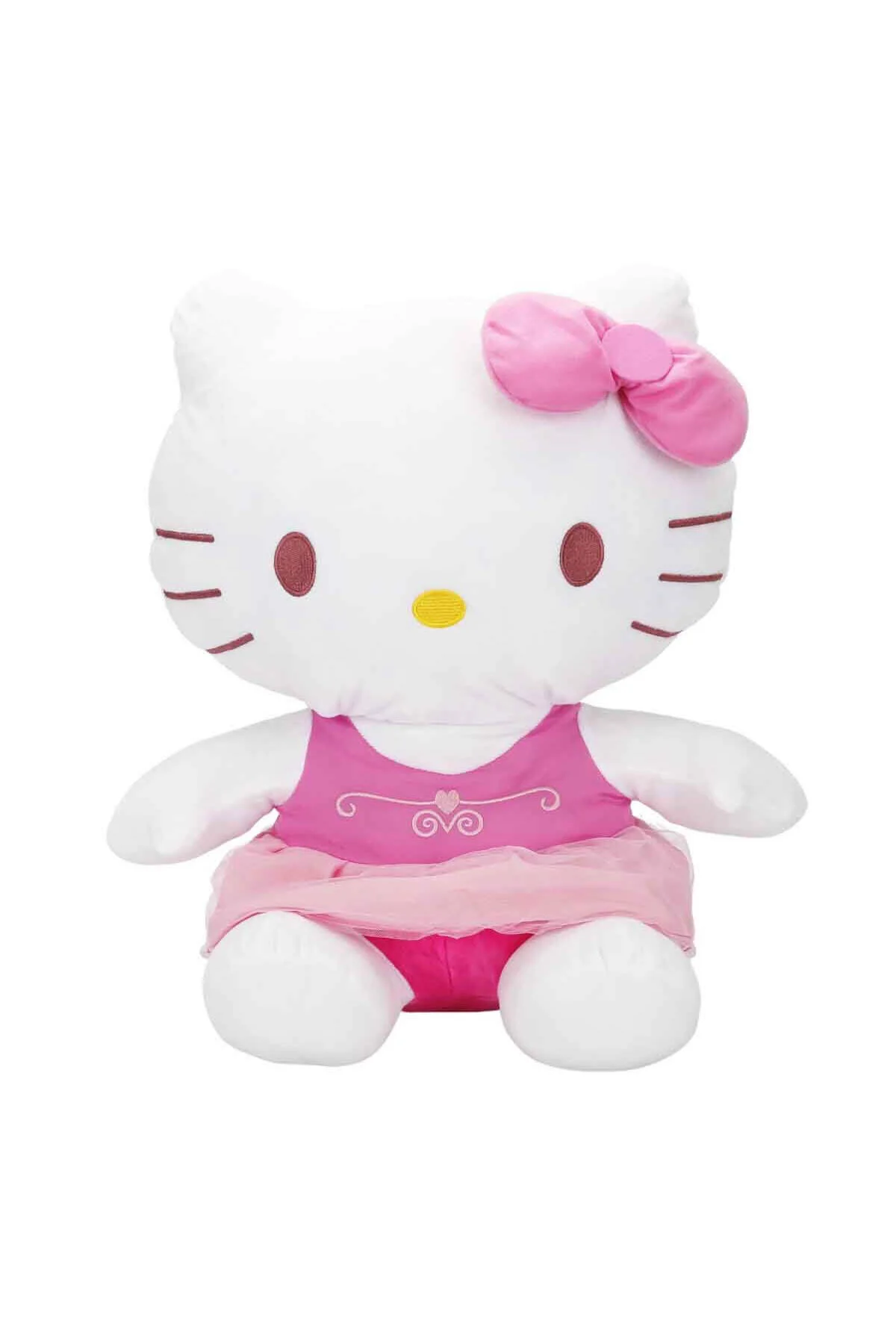 اسباب بازی های پشمی لباس صورتی هلو کیتی مدل PLUSH OT180201 B با روبان 50 سانتی متری Sunman