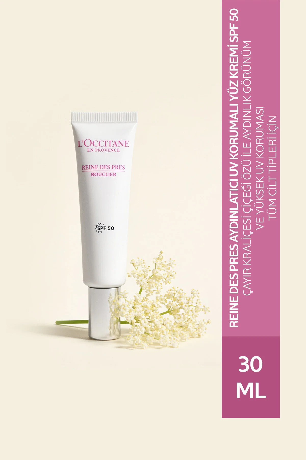 کرم صورت REINE DES PRES UV SHIELD MEADOW QUEEN ILLUMINATING FACE PROTECTION CREAM 30 ML L'Occitane