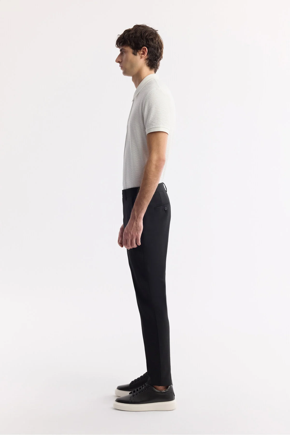شلوار مشکی مردانه دکمه نرم کمر کلاسیک Chino B003035 آوا Avva