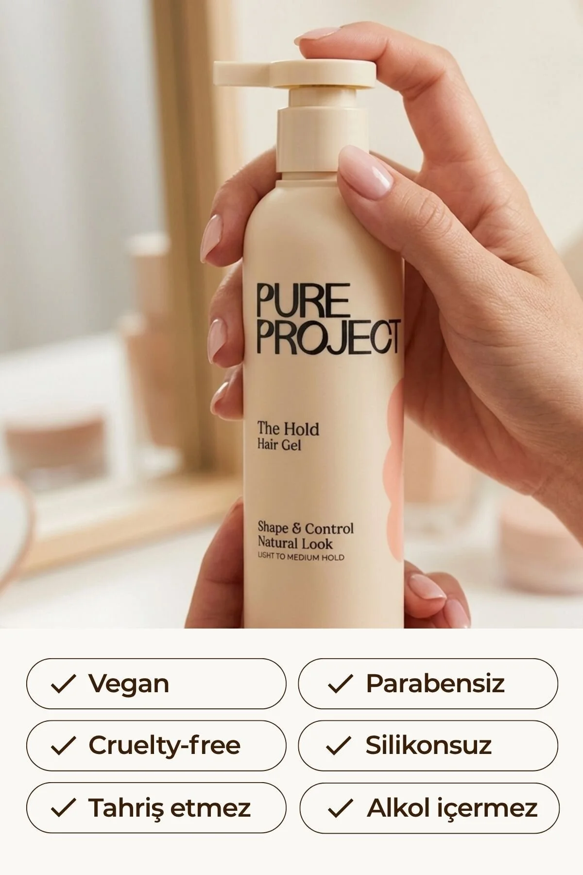 ژل موی 200 میلی لیتری با خاصیت انعطاف پذیری و فرم دهی مجدد Pure Project