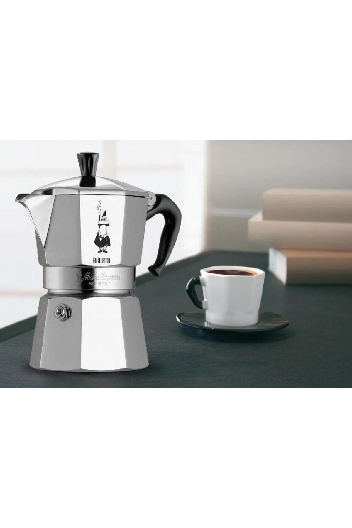 موکا پات سفید MOKA POT 3 فنجان خاکستری Bialetti