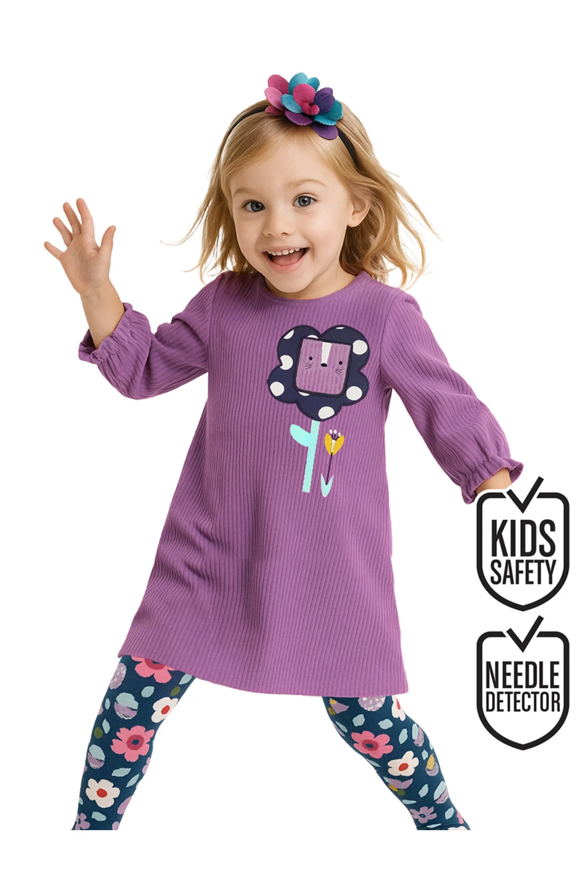 پیراهن دخترانه و بچگانه دختر گل لیلا مخملی اورجینال Denokids