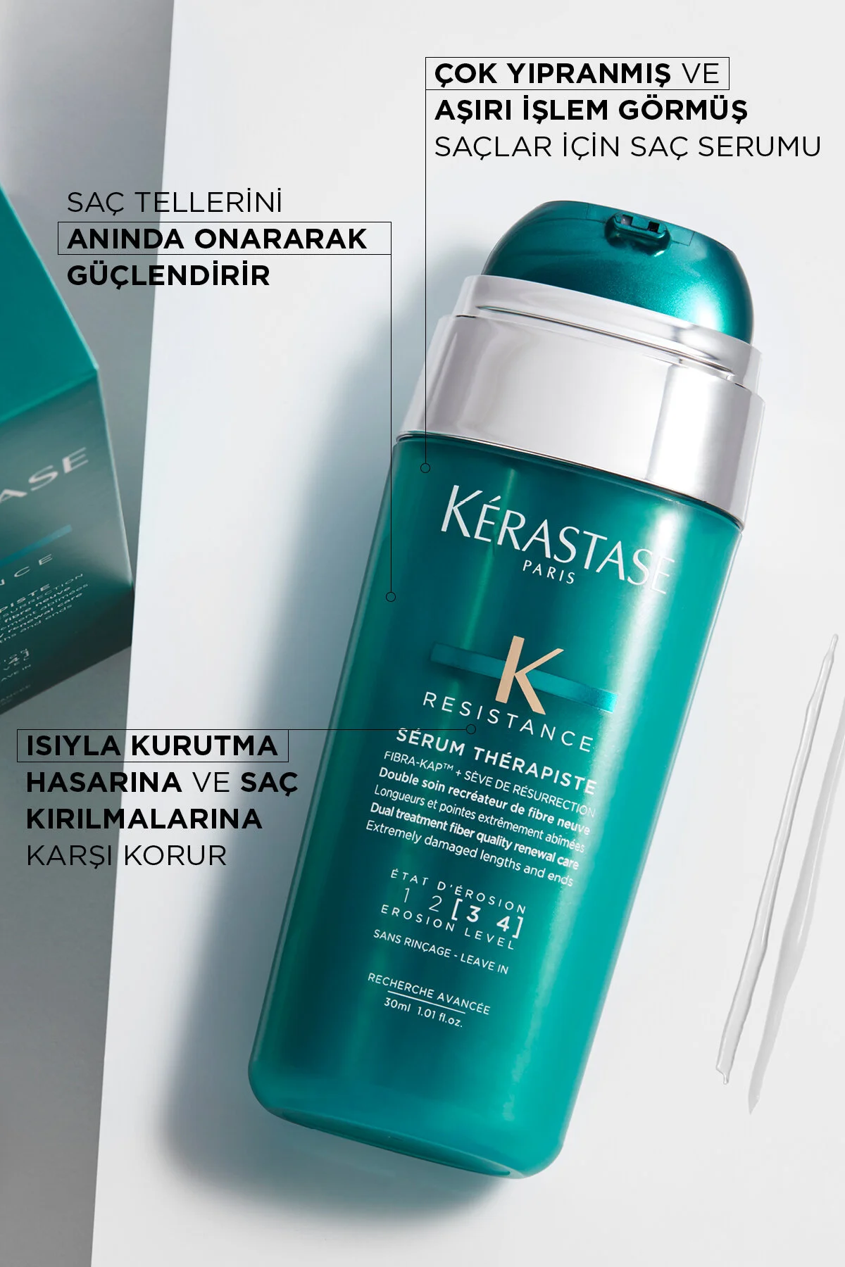 سرم Resistance Therapist Serum Repair ترمیم کننده برای موهای بسیار آسیب دیده 30 میل کراستاس Kerastase