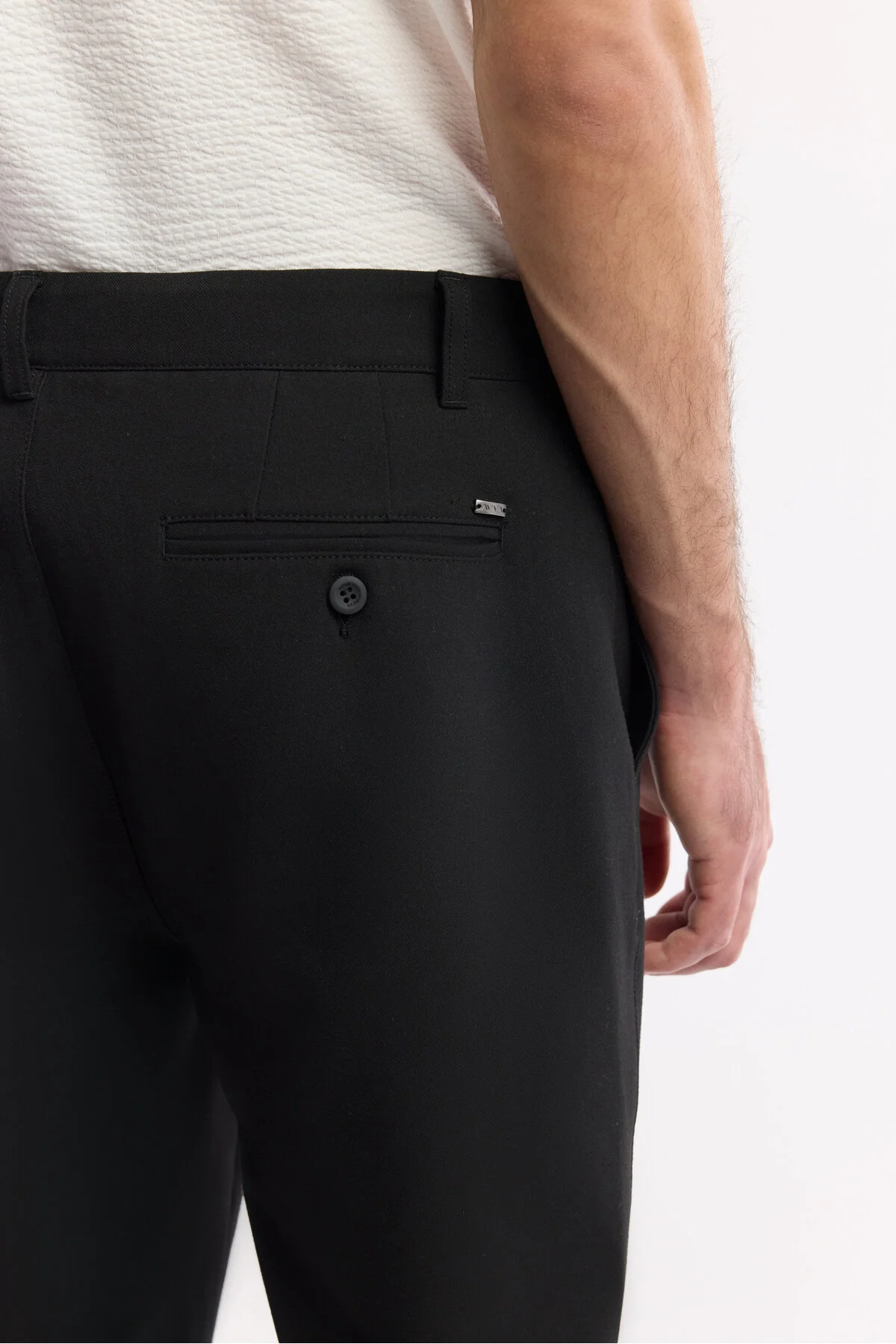 شلوار مشکی مردانه دکمه نرم کمر کلاسیک Chino B003035 آوا Avva