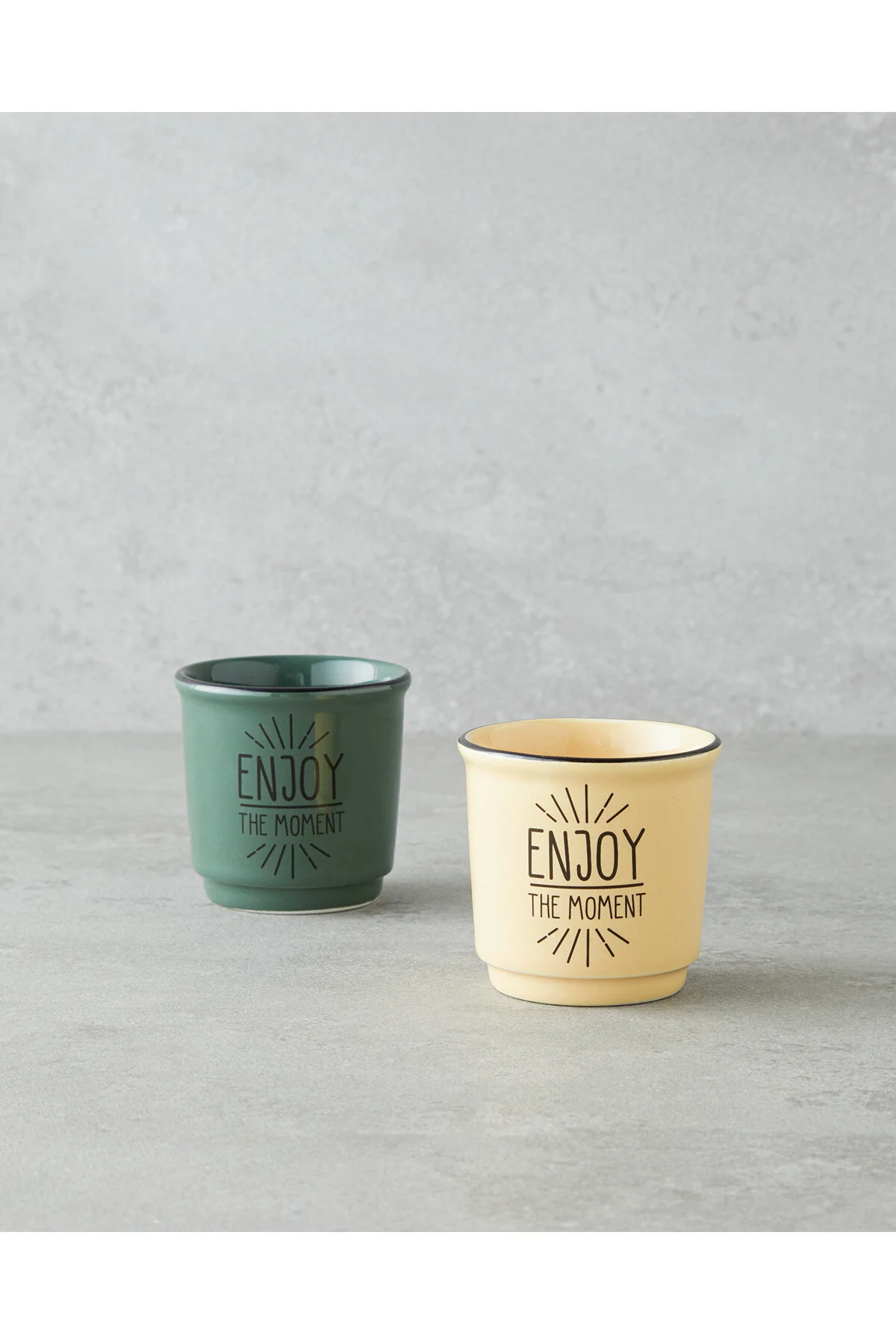 فنجان قهوه از لحظه ای PORCELEEN 2 PC EPPRESSO CUP 90 میلی لیتر سبز لذت ببرید English Home