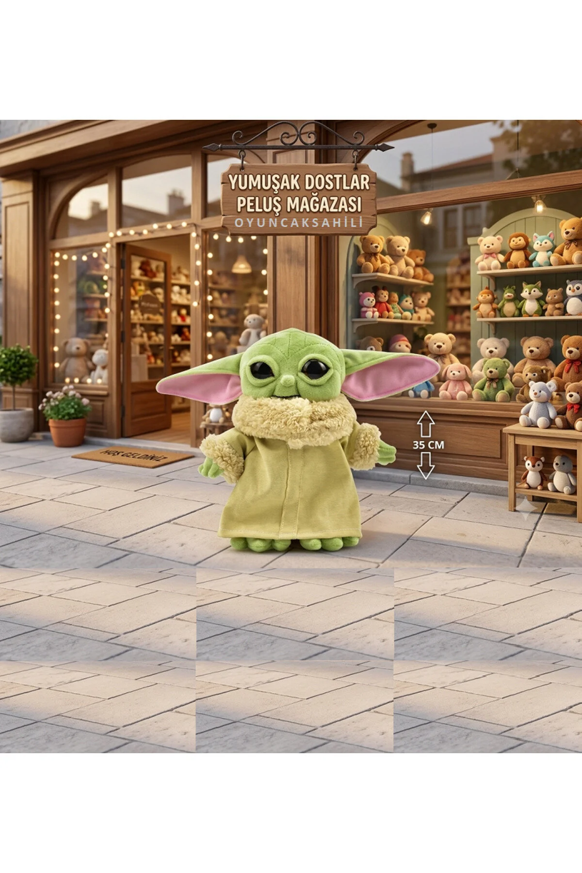 اسباب بازی های پشمی BABY YODA STAR WARS FUR FABRIC GROGU فیگور مخمل خواب دار 35 سانتی با کیفیت OYUNCAKSAHİLİ