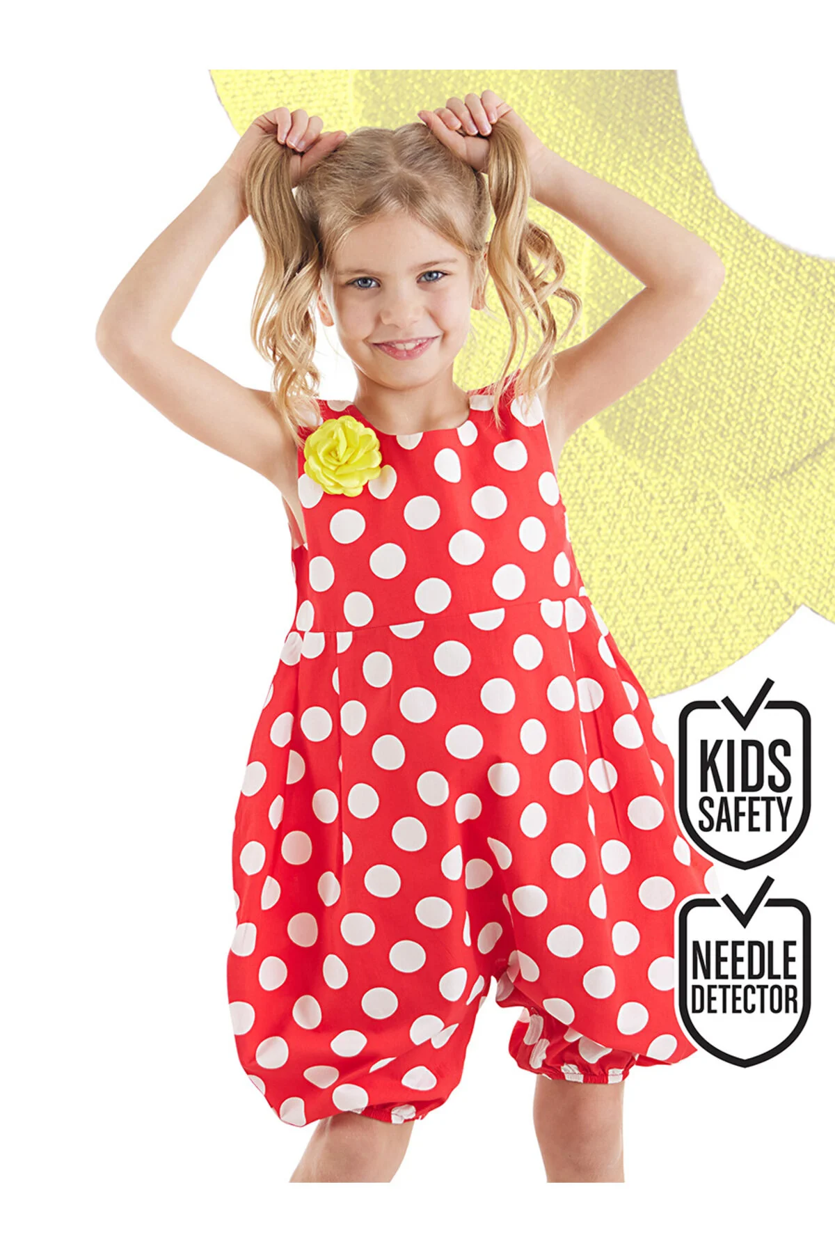 سرهمی دخترانه و بچگانه دختری با رنگ پرش به قرمز سفید Denokids