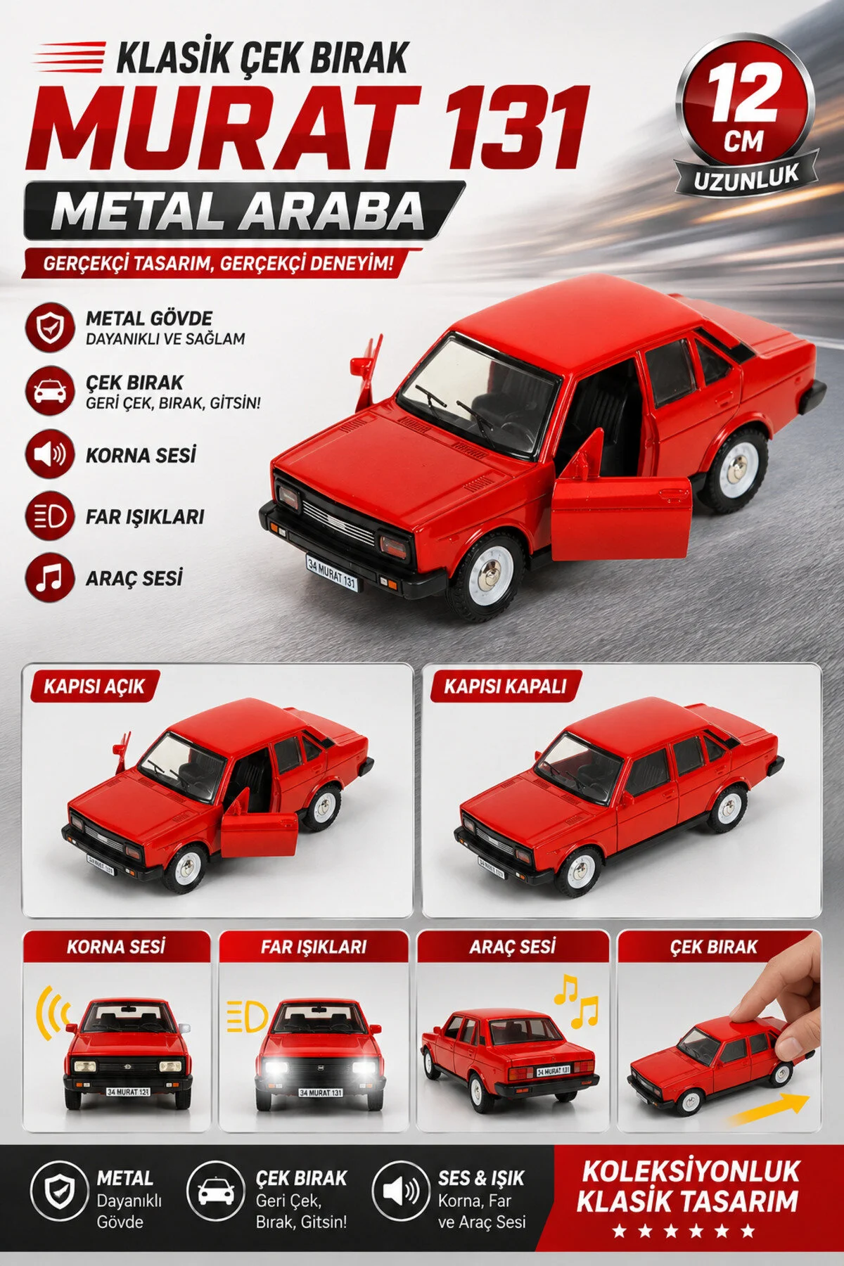 ماشین اسباب بازی METAL MURAT 131 AIR HORN HAK İŞ OYUNCAK
