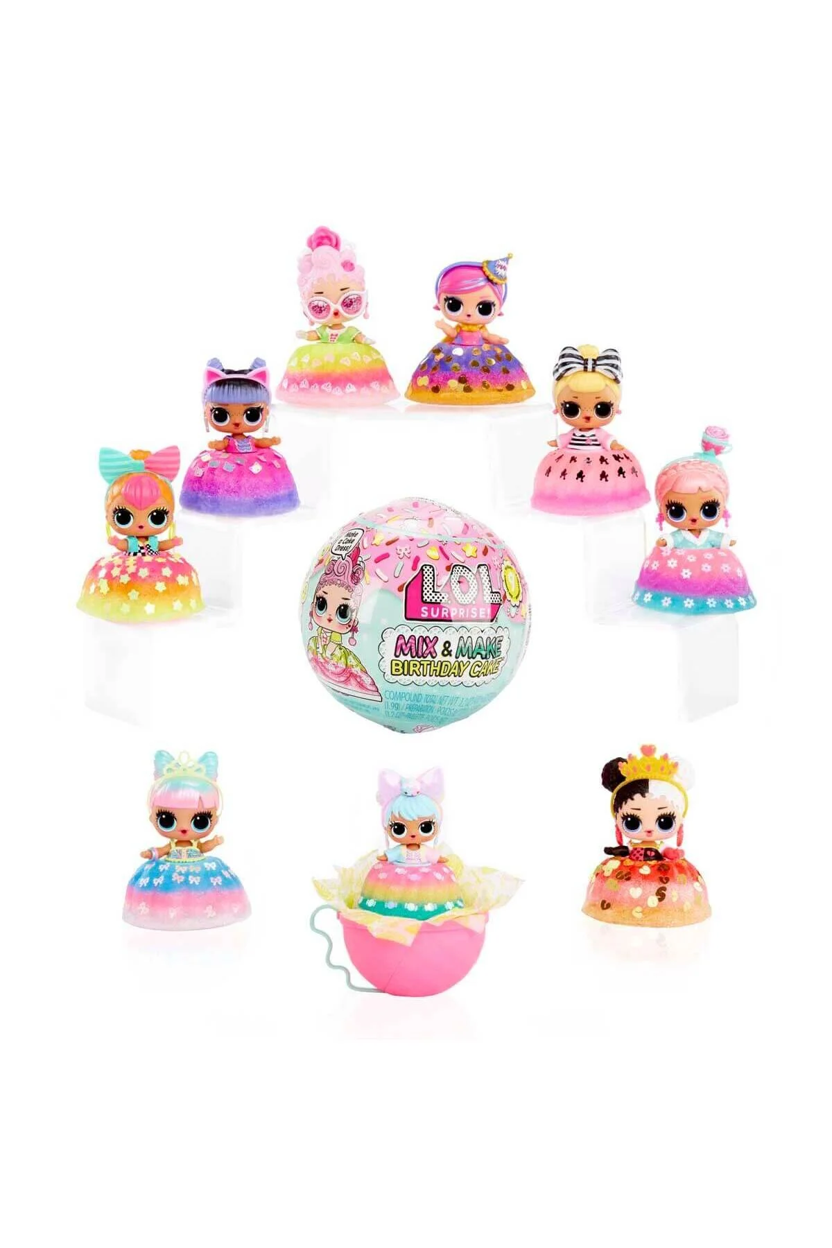 اسباب بازی فیگور بسته تعجب کیک BIRDAY MIX & MAKE CAKE PACKAGE ال او اورجینال Lol