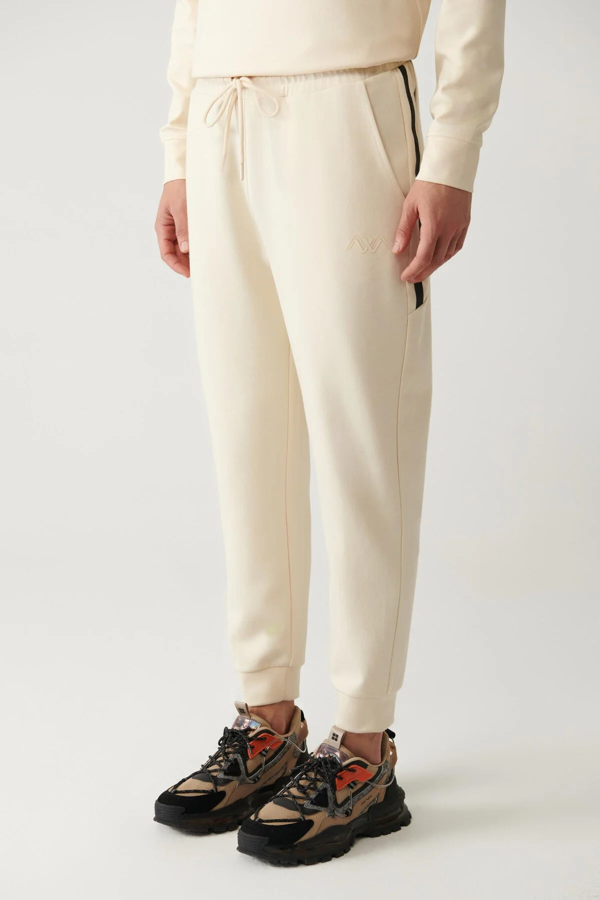 شلوار گرمکن نود مردانه رنگ بژ Interlok Beist Laccked Tracksuit Six آوا Avva