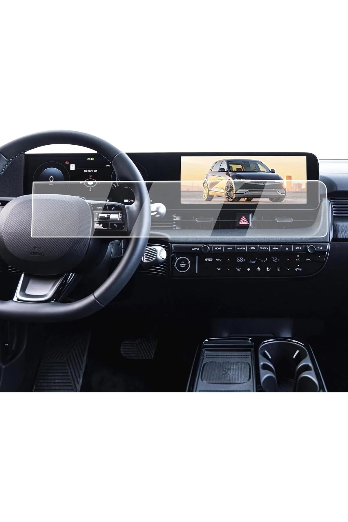 قاب رادیوپخش محافظ صفحه نمایش نانو 9H سازگار با چند رسانه ای و ناوبری HYUNDAI IONIQ 5 2022 2025 Mobilite