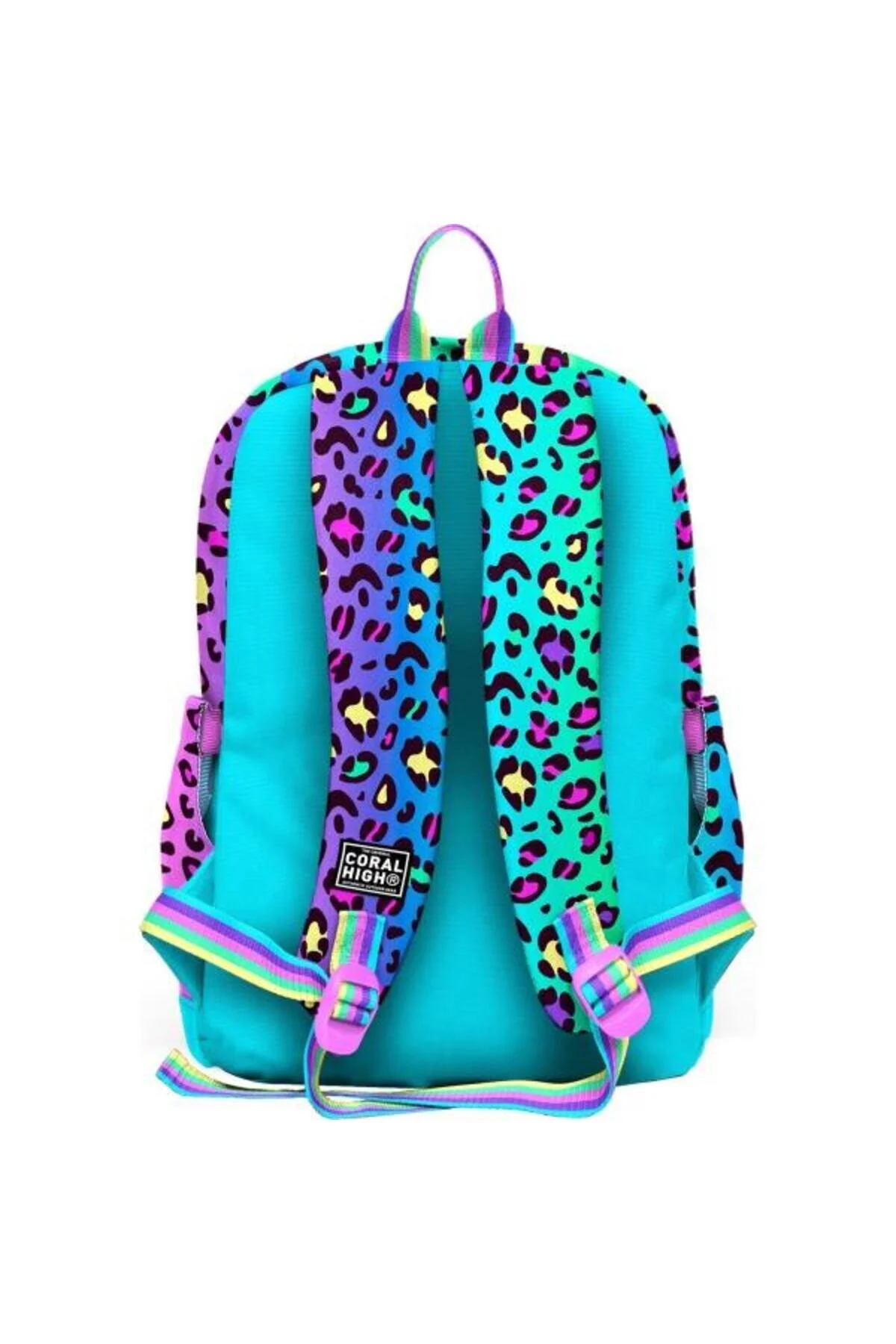 کیف مدرسه کوله پشتی بچه گانه طرح پلنگ رنگارنگ 23769 Coral High