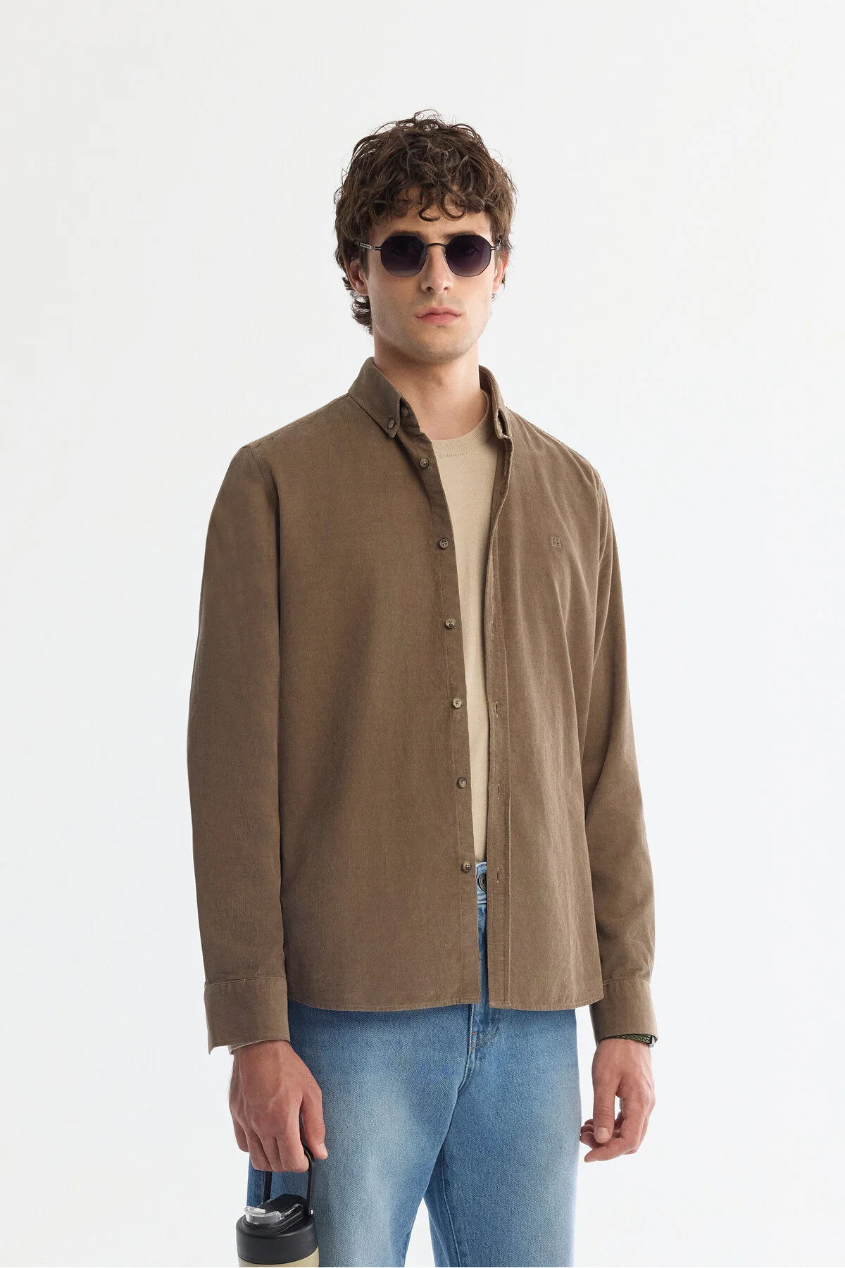 پیراهن / بلوز دکمه دار چند رنگ مردانه پنبه ای Mink Vt Velvet 100 ٪ آوا Avva