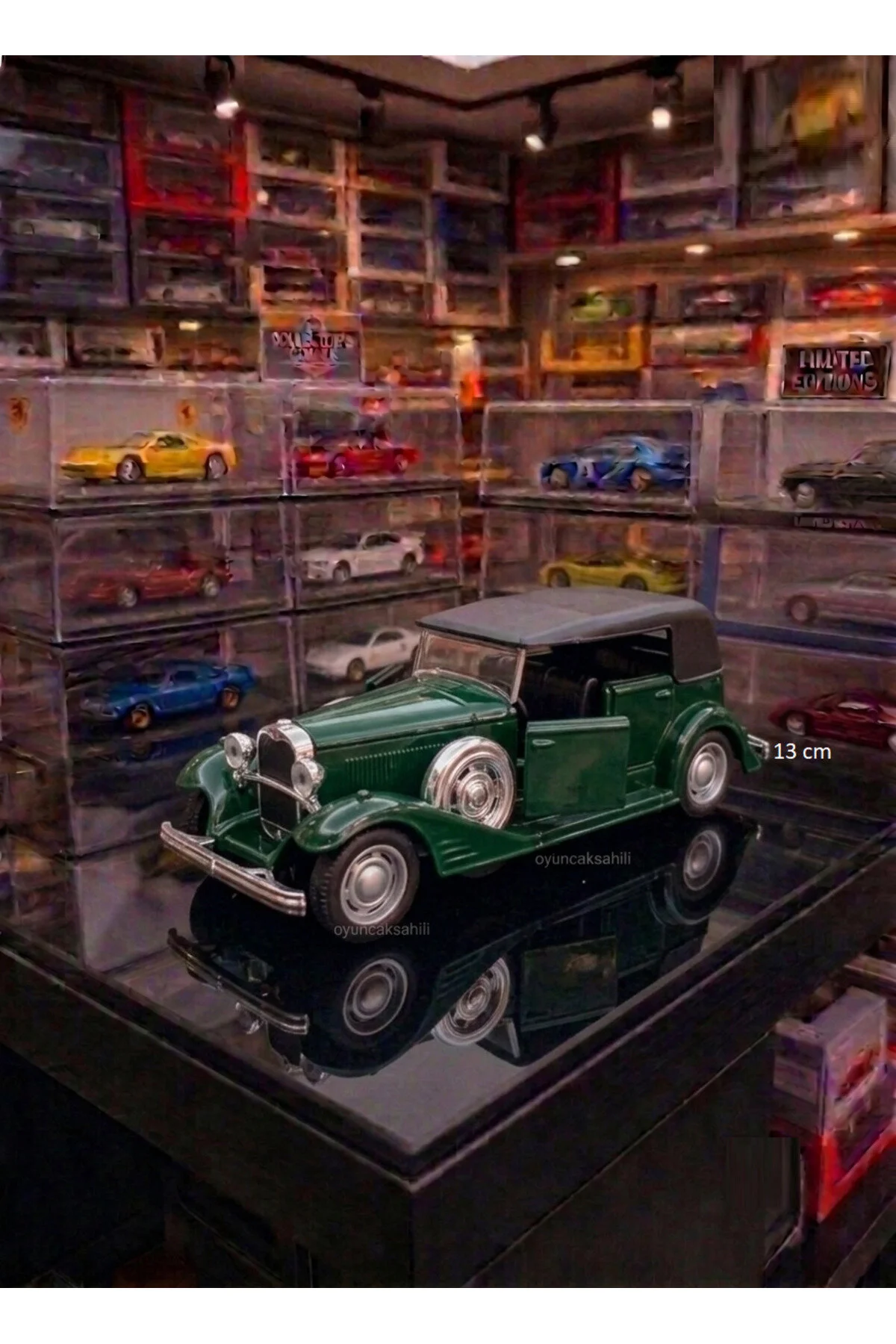 مدل خودرو کلاسیک METAL ATA CAR DIECAST SQUEEGEE IRON TOY COLLECTION OPENING DOORS GREEN از ترکیه OYUNCAKSAHİLİ