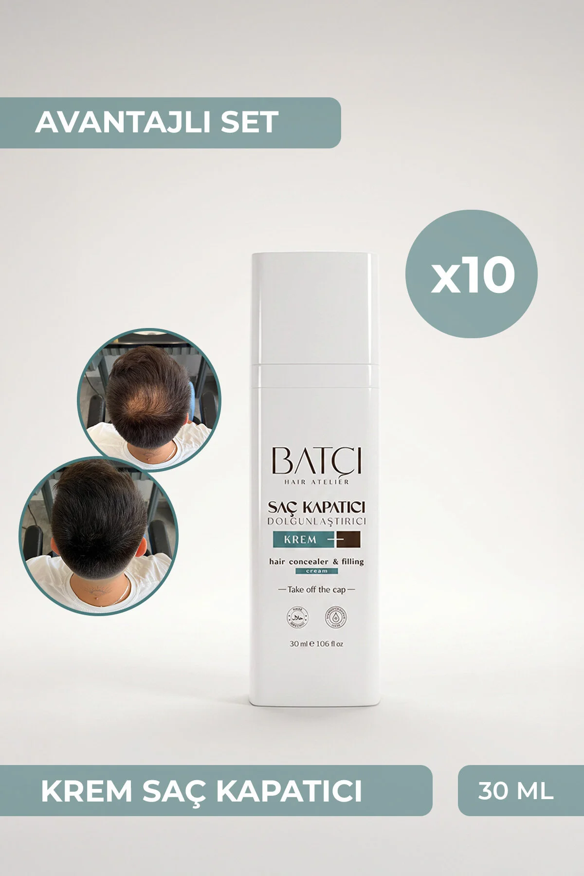 رنگ مو کرم مایع حجم دهنده 30 میلی لیتری 10 عددی همراه با 1 شانه هدیه Batçı