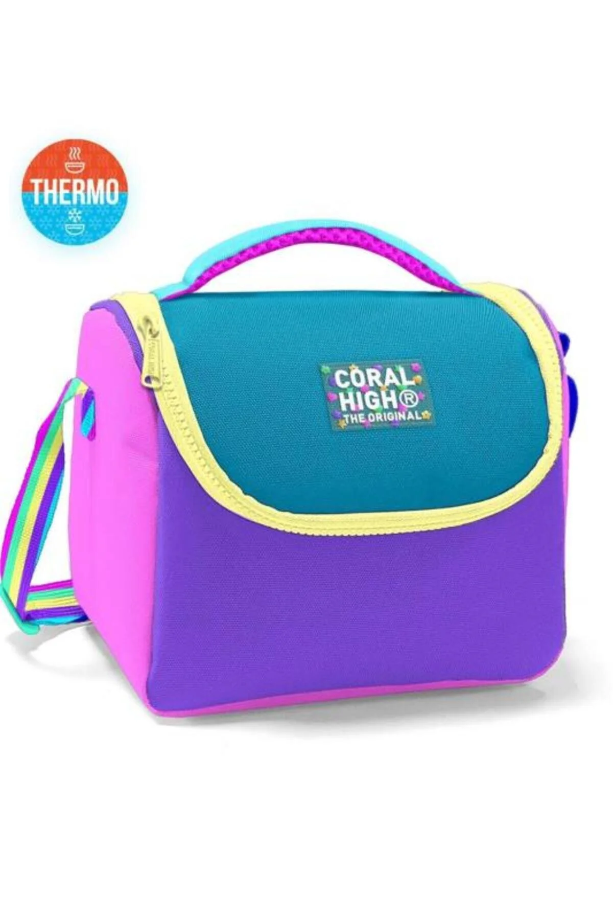 کیف ناهار 11759 جعبه نهار ترمو رنگی پاستلی بچه گانه Coral High