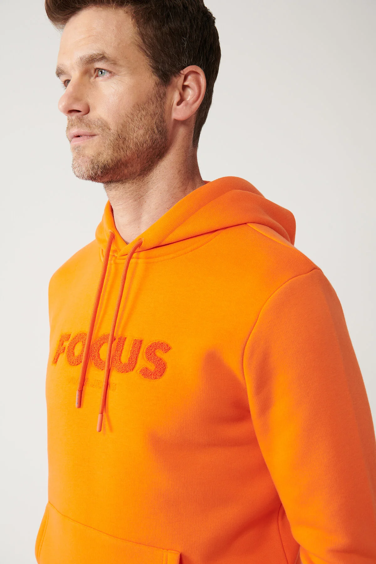 سویشرت نارنجی مردانه لباس 3 Ip Kangaroo Pocketshirt A32Y1193 آوا Avva