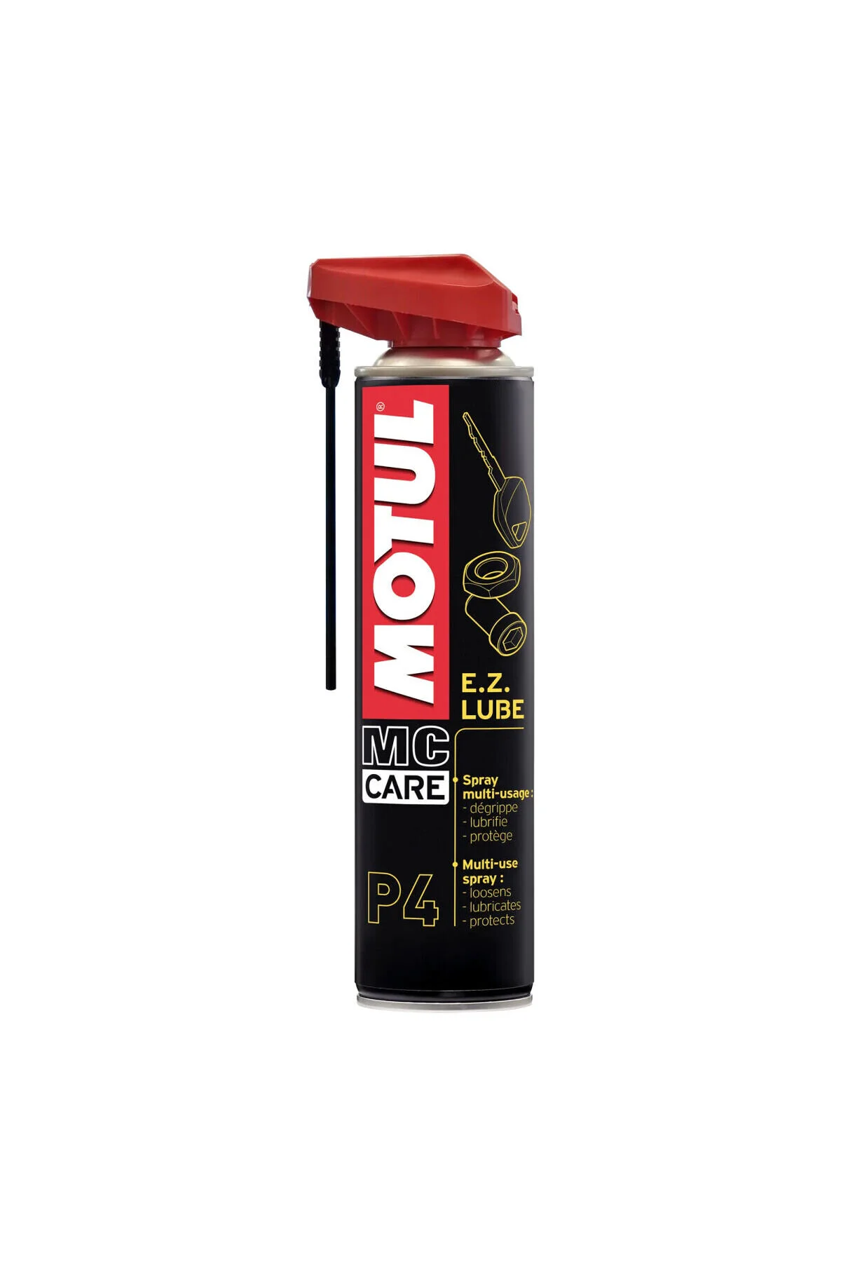 محافظ باک و برچسب P4 E.Z. اسپری روان کننده LUBE 400ML موتول اورجینال Motul