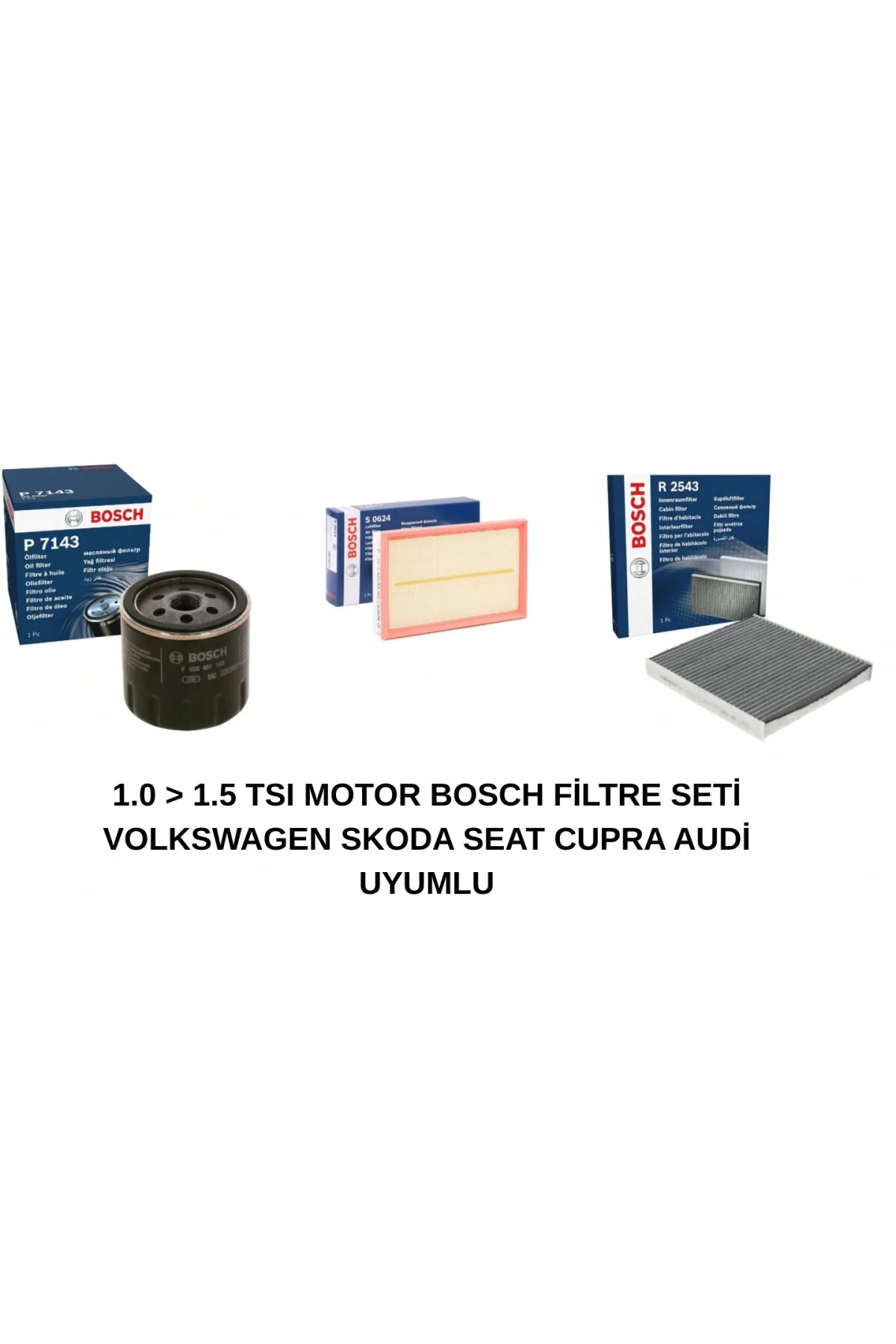 ست فیلتر خودرو مجموعه 1.0 > 1.5 TSI سازگار Bosch