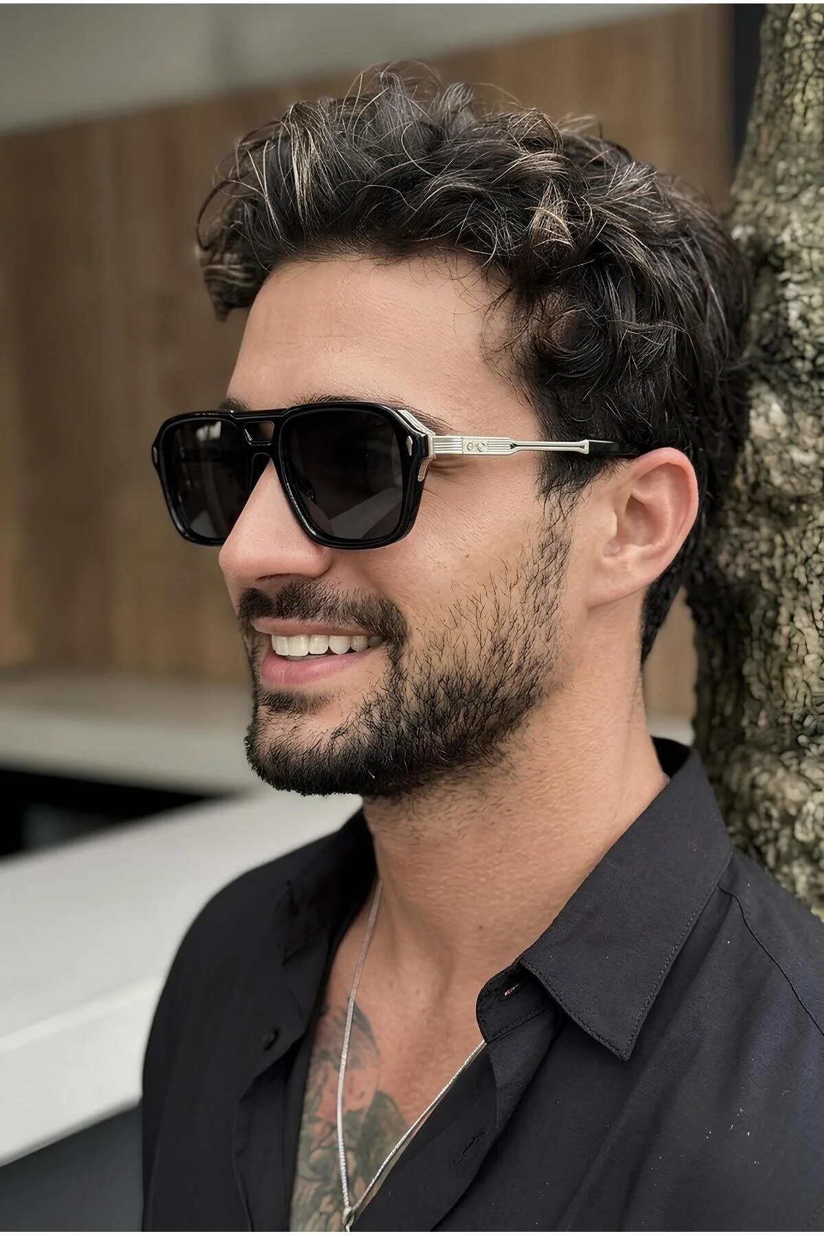عینک آفتابی UNISEX FILTERLED GOLD BLACK اورجینال Eyesofia