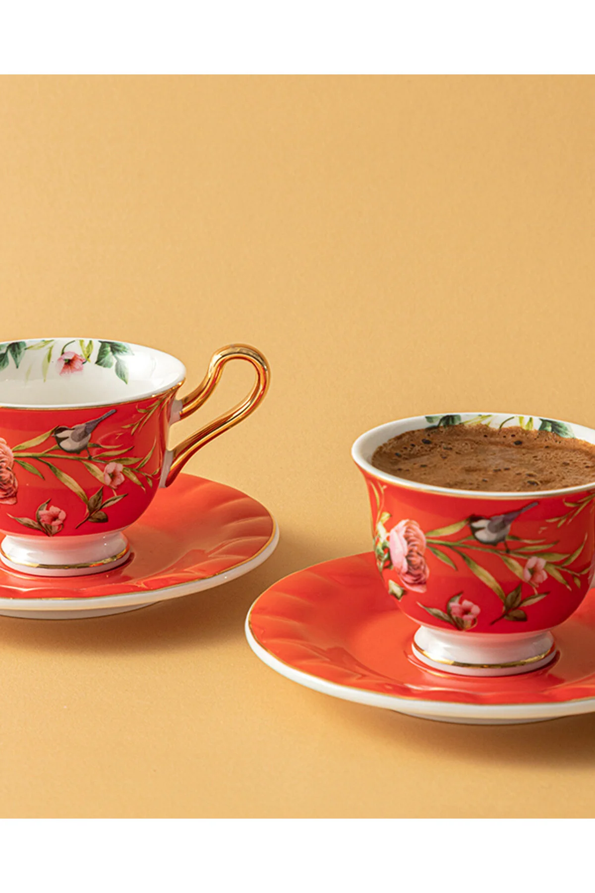 فنجان قهوه PORCELAIN 2 قطعه STD مجموعه 90 میلی لیتر کلاسیک قرمز English Home