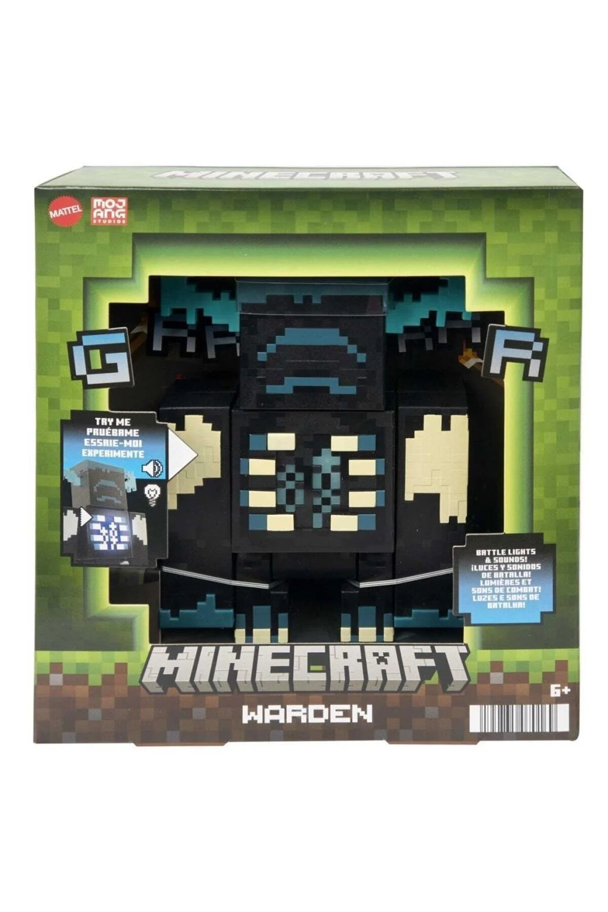 اسباب بازی های فیگور شخصیت MINECRAFT WARDEN FIGURE HHK89 اورجینال Mattel