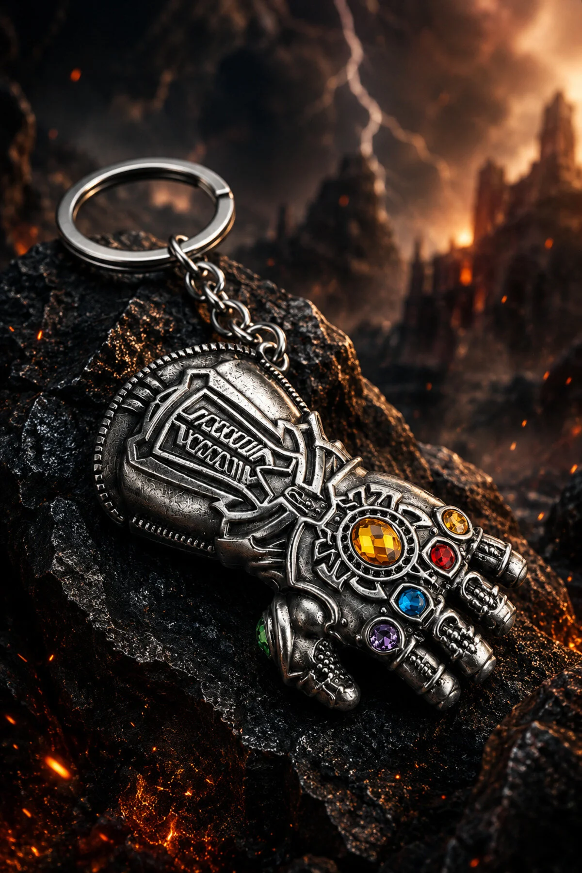 جلیقه کلید THANOS KEYCHAIN INFINITY GAUNTLET METAL MARVEL AVENGERS MINDA
