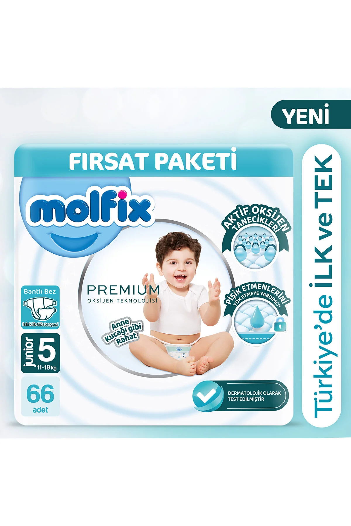پوشک بچه پکیج ممتاز ULTRA OPPORTUNITY JUNIOR سایز 5 66 عددی 11 18 کیلوگرم اورجینال Molfix