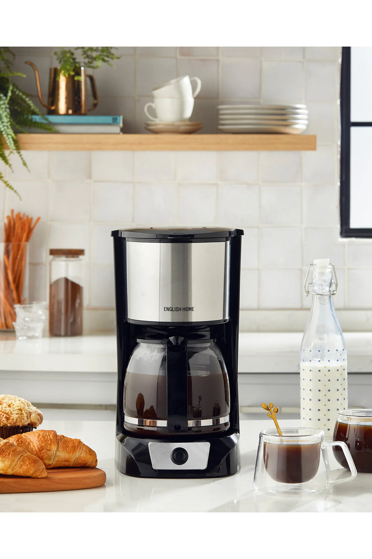 قهوه ساز فیلتری فیلتر FKM 6001 COFFEE TALKS 1.5 LT مشکی اورجینال English Home