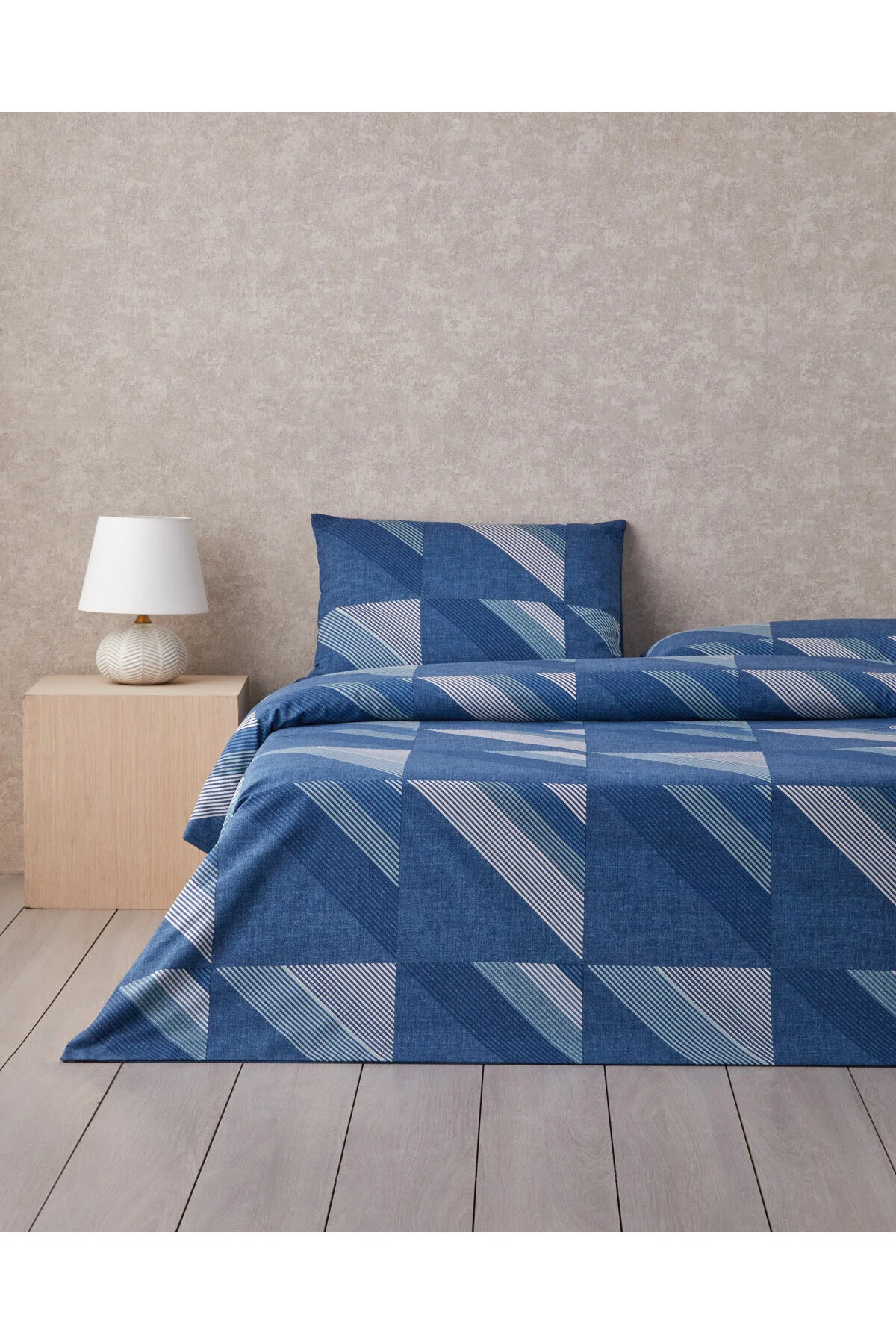 کاور لحاف دو نفره جریان مثلث آسان تختخواب اتو SET 200X220 CM NAVY BLUE English Home