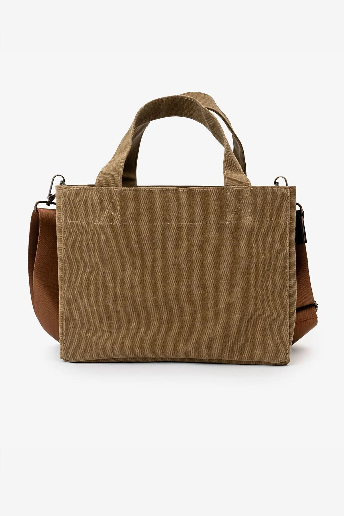 کیف شانه ای استفاده روزانه از دستی و با بند برزنتی پارچه سخت Goo Leather Goods