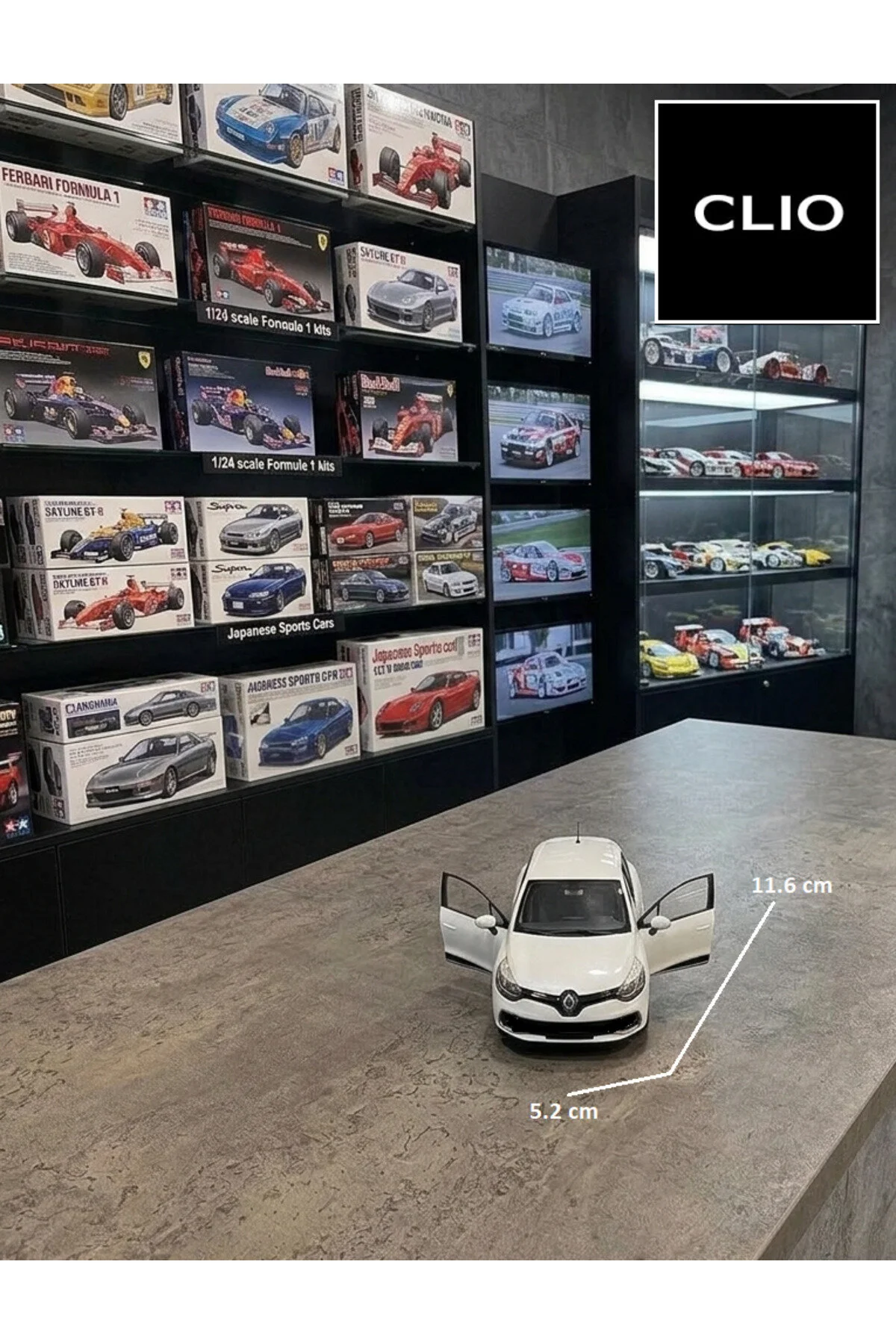 مدل خودرو RENAULT CLIO DIECAST METAL CAR DOORS OPEN 1.36 WHITE RENO COLLECTION از ترکیه OYUNCAKSAHİLİ