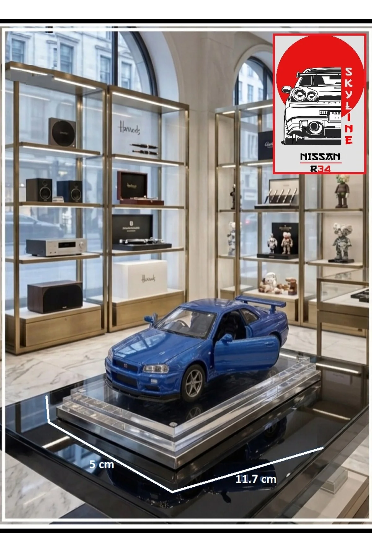 مدل خودرو نیسان اسکای لاین GTR R34 RS 1.35 DIECAST فلزی درب بازشو ماشین 11.6 سانتی متر از ترکیه OYUNCAKSAHİLİ