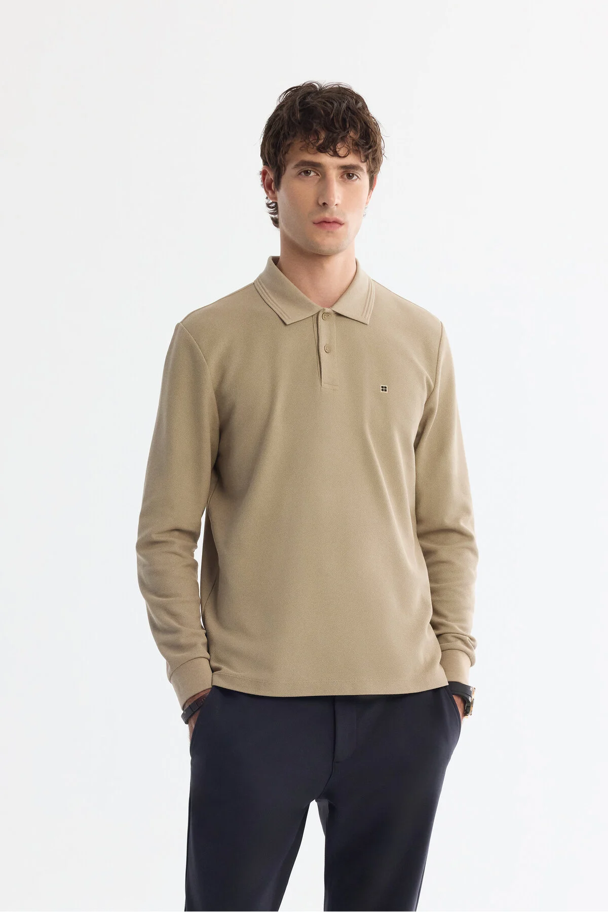 سویشرت چند رنگ مردانه دکمه پنبه Mink 2 Mind's Polo Yaka Sweatshirt آوا Avva