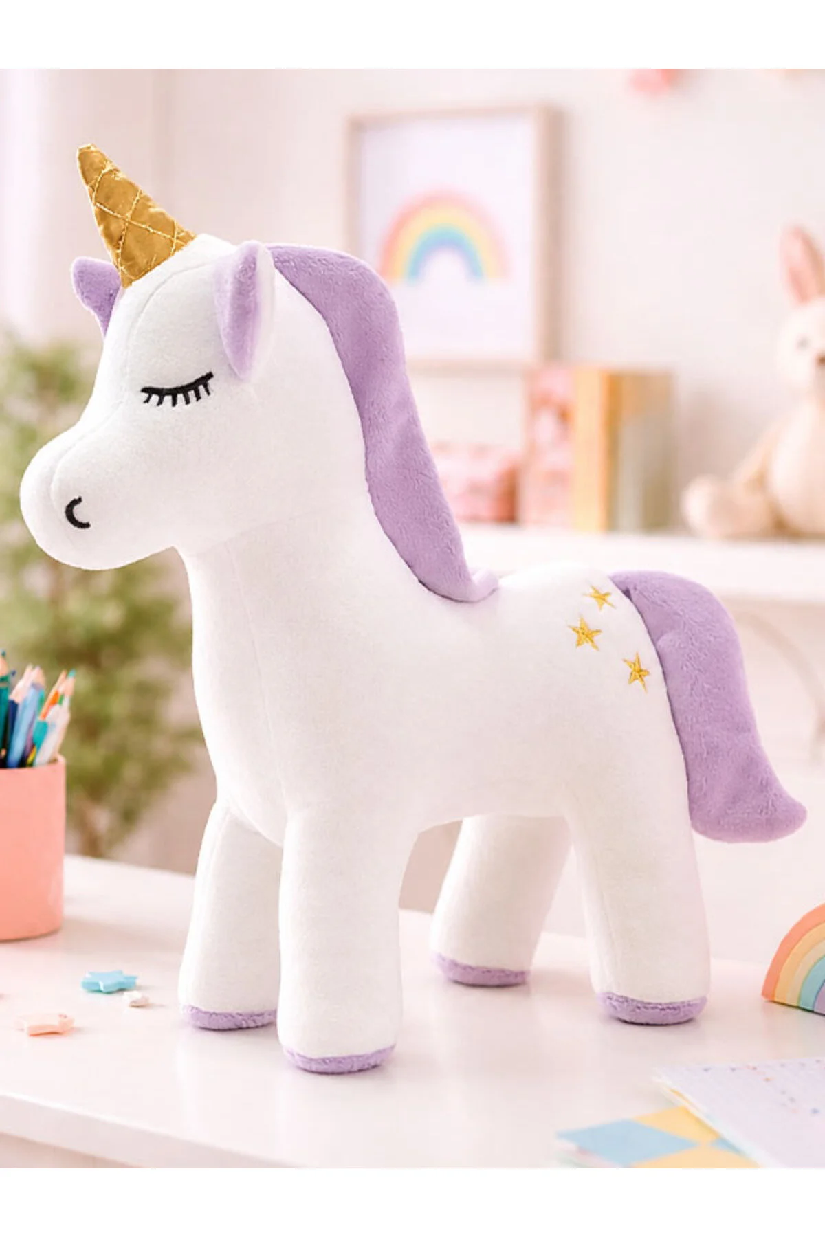 اسباب بازی های پشمی SLEEPING COMPANION PLUSH UNICORN بالش فیگور 33 سانتی متر. BaNaDa Oyuncak