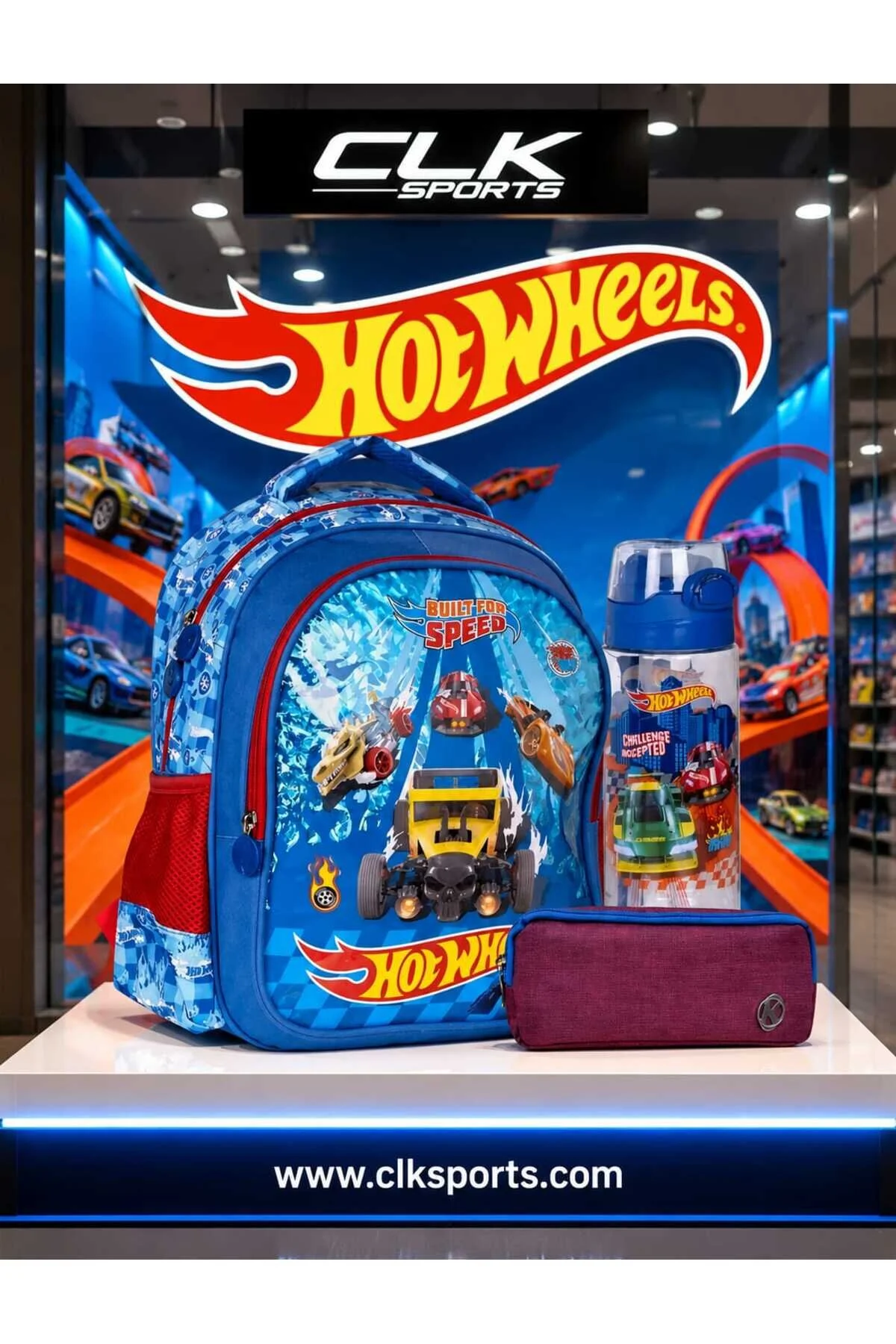 کیف مدرسه مدادی دو چشم مداد پاک کن تیز و بطری آب 500 میلی لیتری هدیه از ترکیه HOT WHEELS