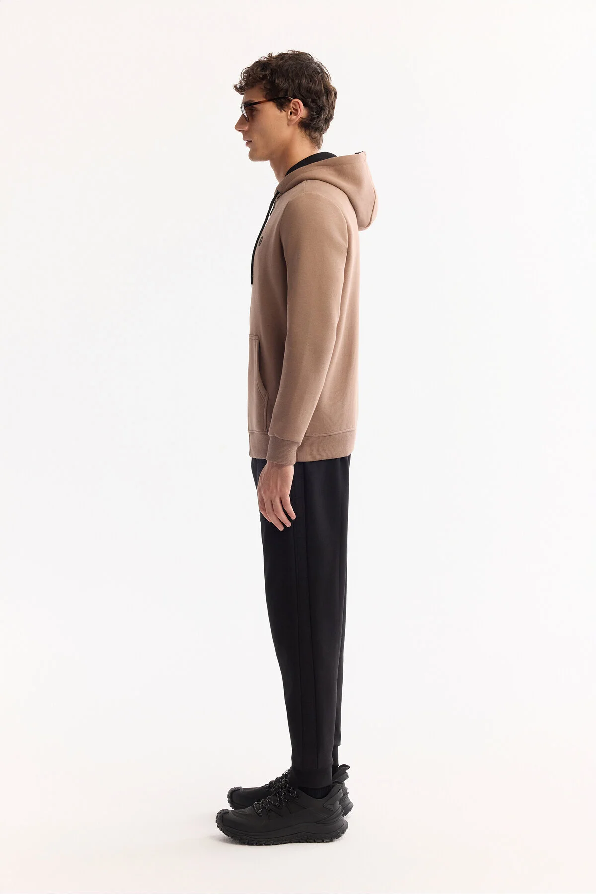 سویشرت آبی مردانه شاردون کاپوت قهوه ای 3 Ip Zipper Sweatshirt E001019 آوا Avva