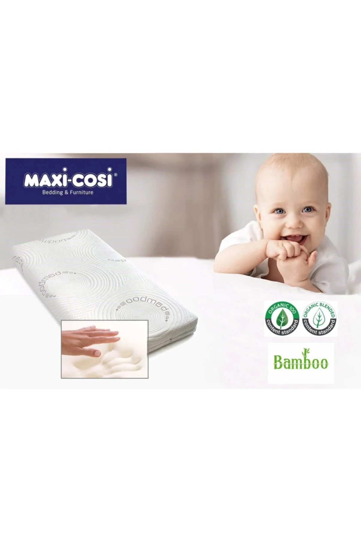 تشک سفید پسرانه و دخترانه بچگانه 70X110 BAMBOO VISCO BABY BED 70 110 PARK CRADLE 70x110 Maxi-Cosi