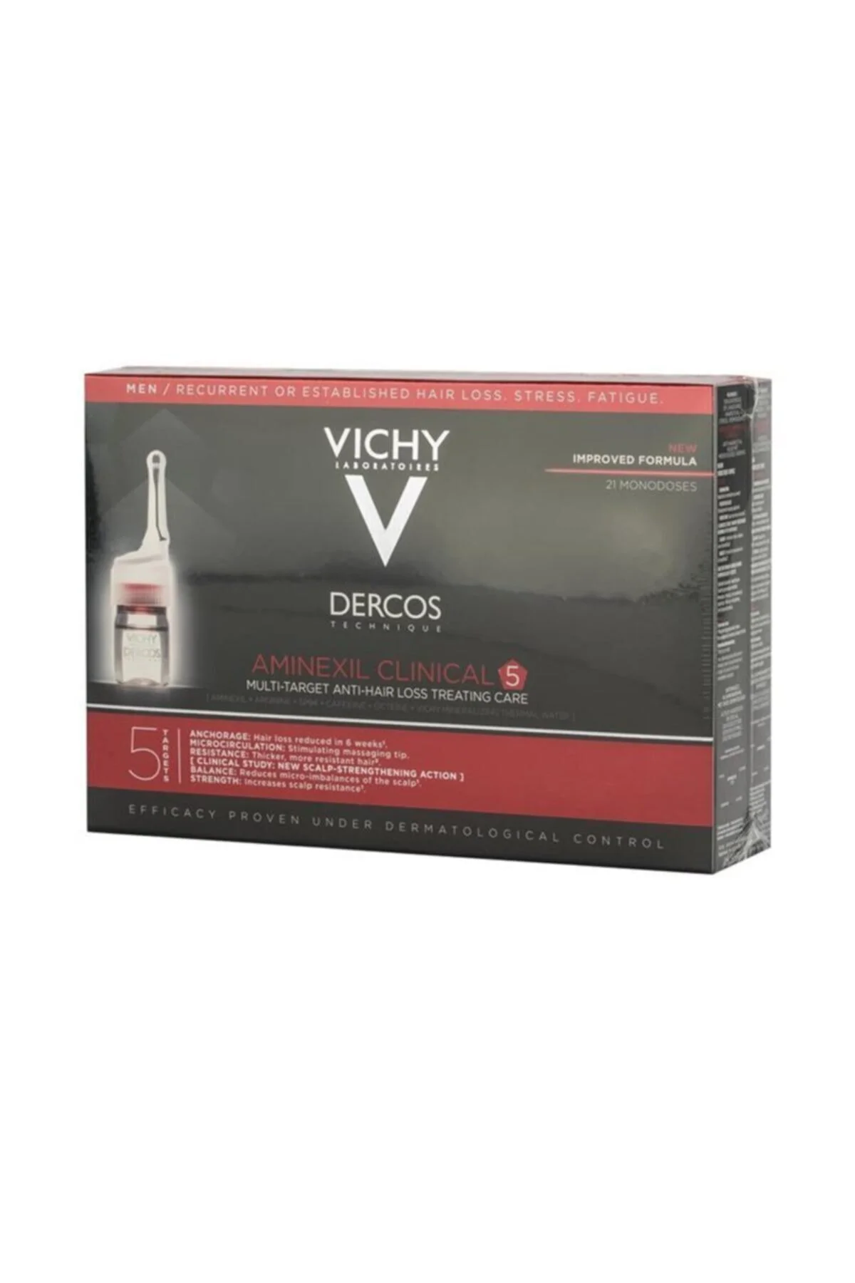 سرم و روغن مو DERCOS AMINEXIL بالینی 5 مردانه 21X6ML ویشی Vichy
