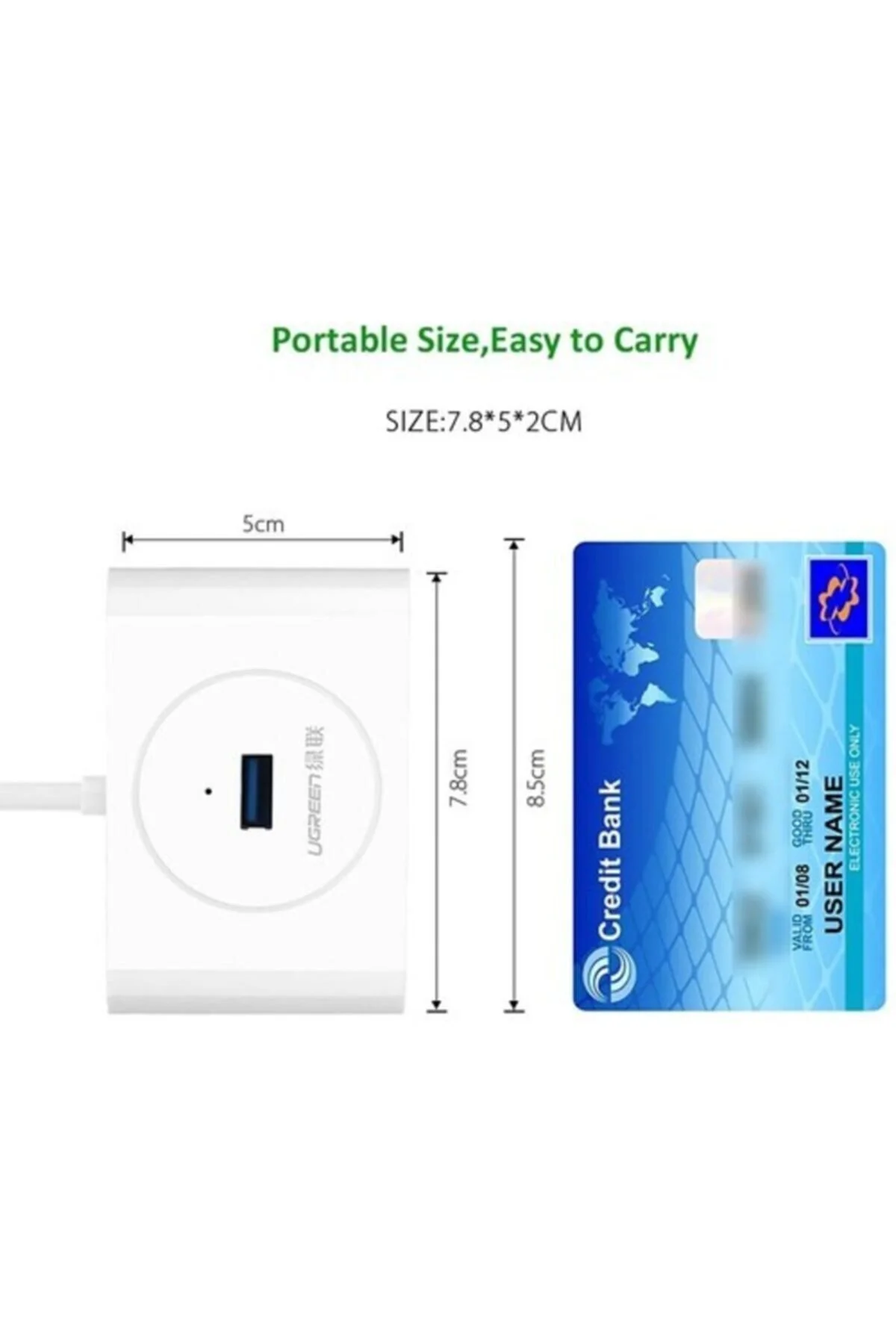 افزاینده و چندراهی 20282 USB 3.0 4 HUB PUNTRATIVE 50CM Ugreen