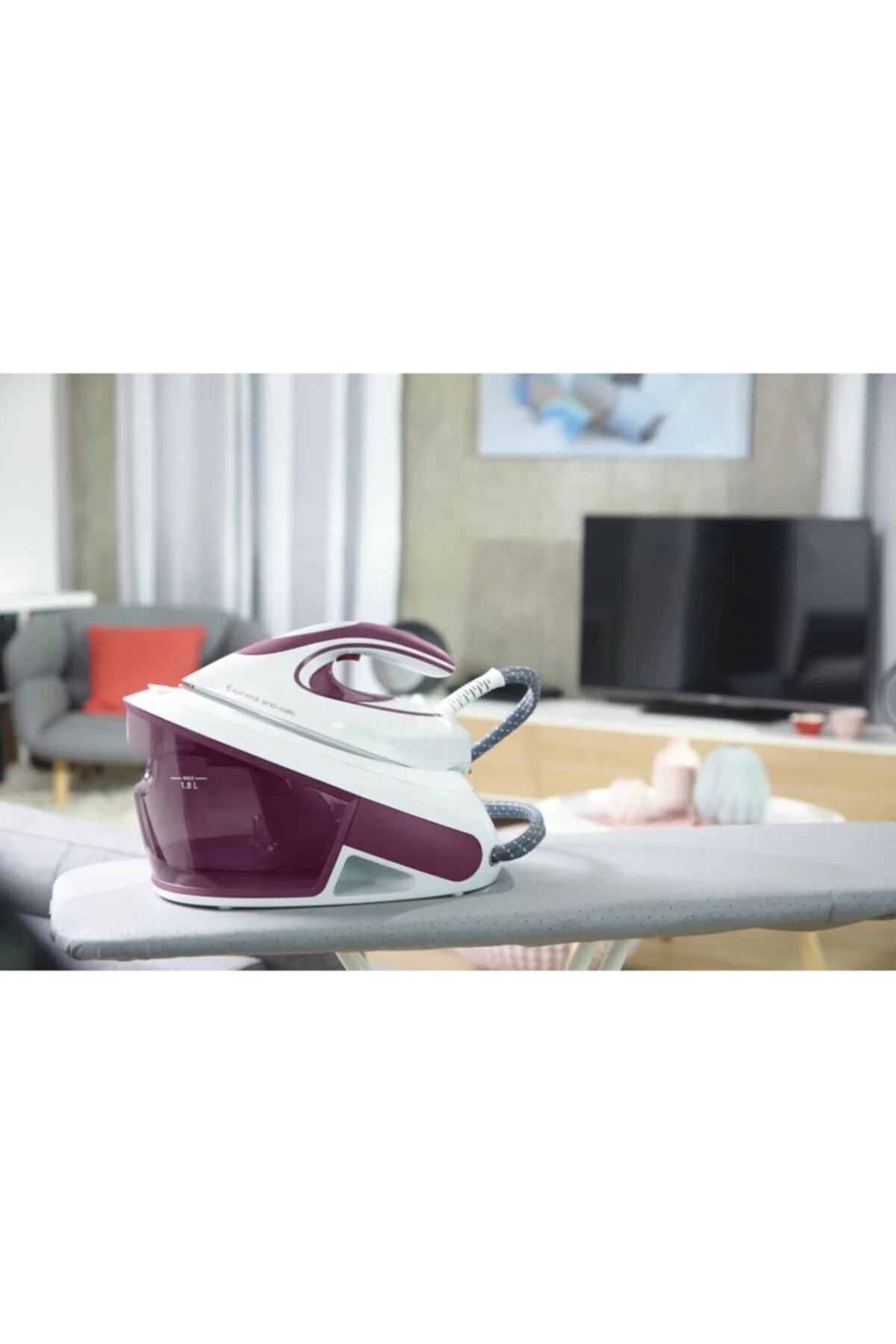 اتو مخزن بخار سفید دار 2800 وات بنفش تفال TEFAL